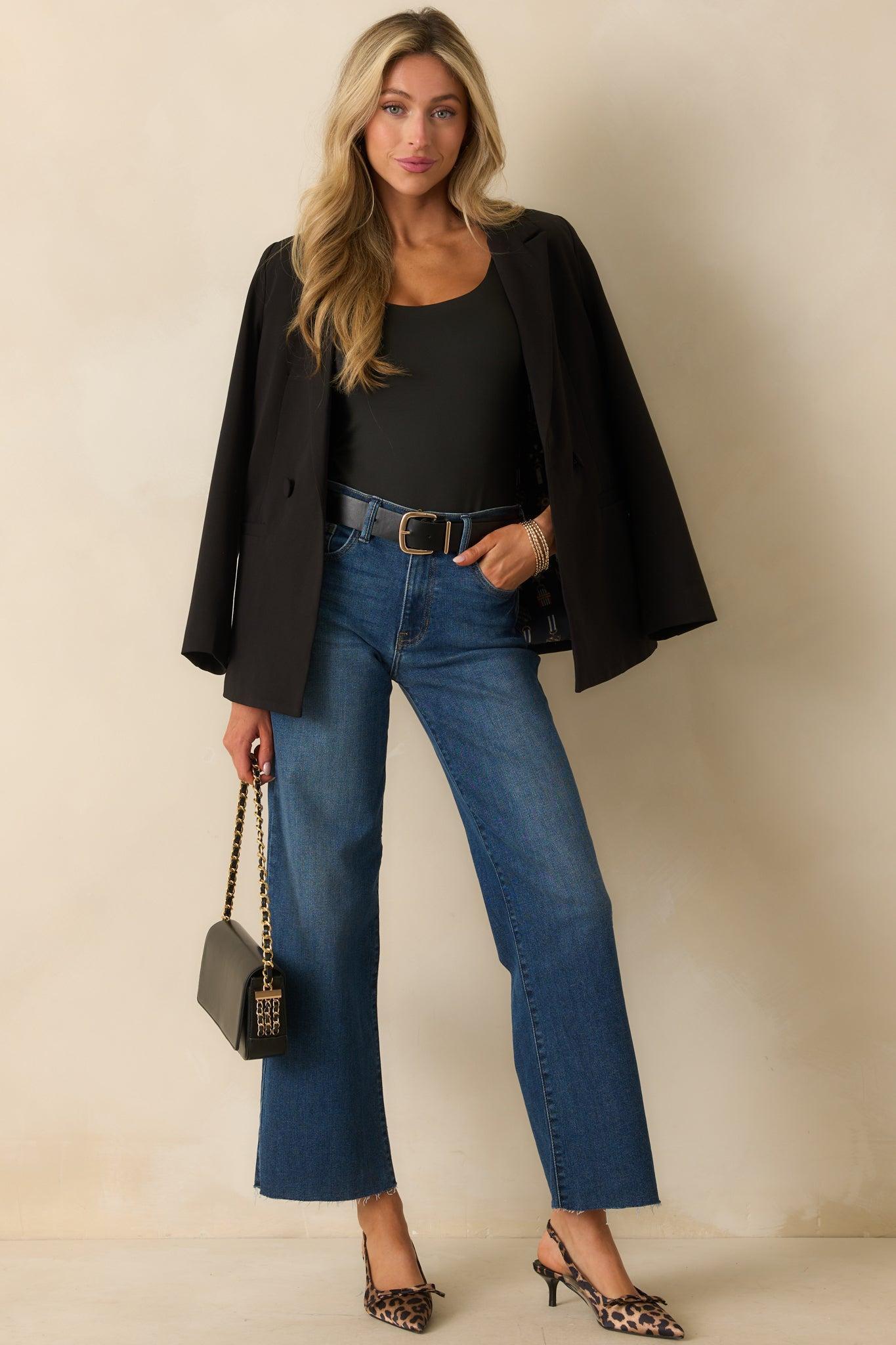 Down To Business Black Blazer Product Image