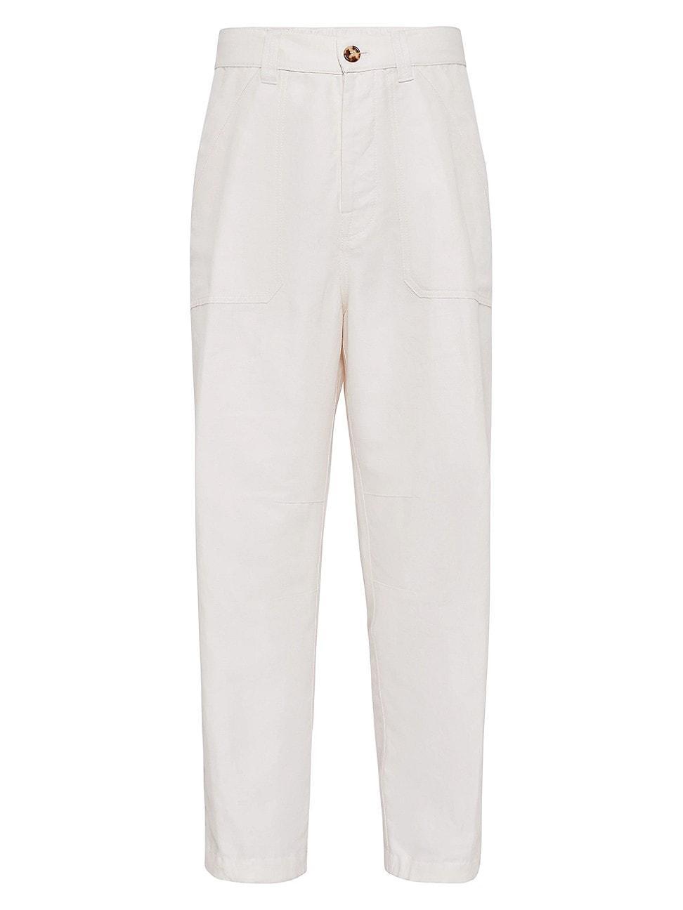 Mens Relaxed Fit Trousers with Patch Pockets and Drawstring Product Image