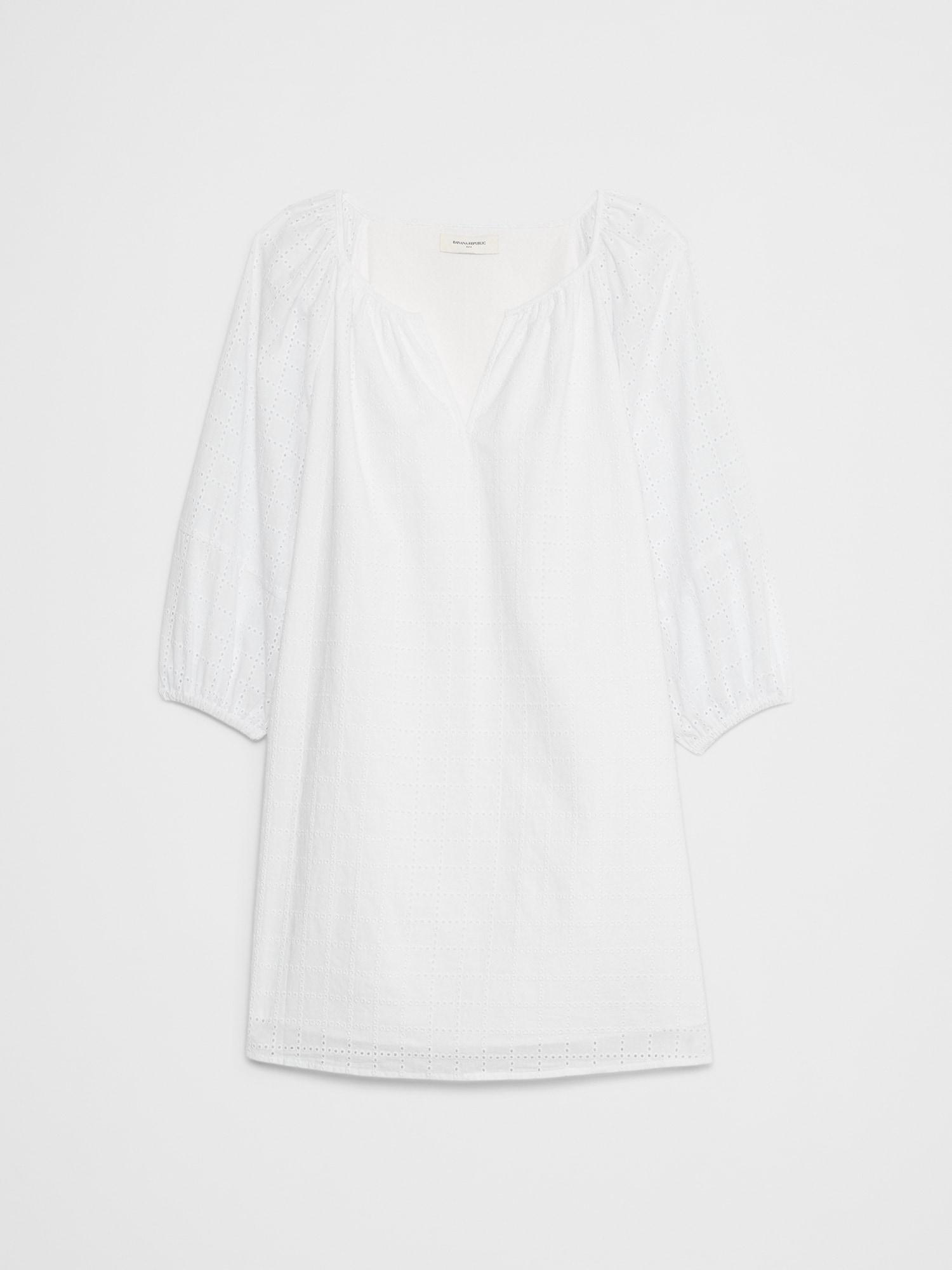 Poplin Puff-Sleeve Mini Dress Product Image