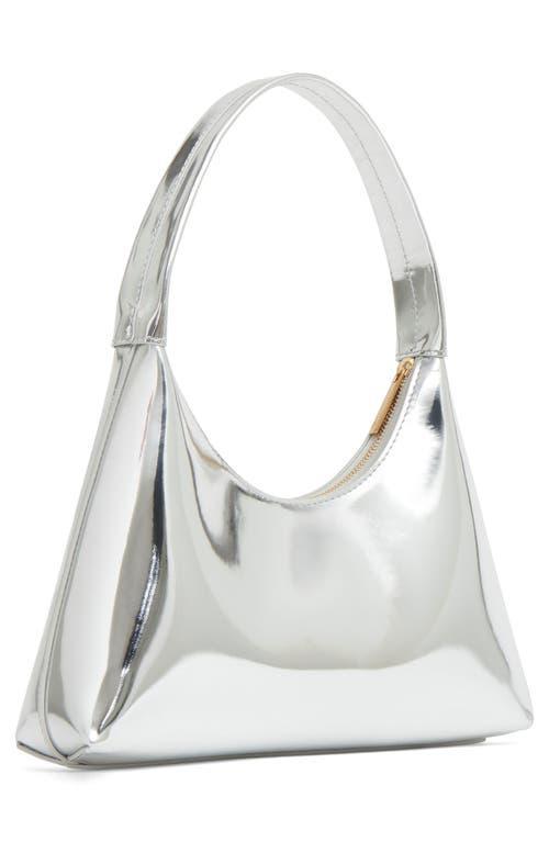 MANSUR GAVRIEL Mini Candy Metallic Leather Bag In Silver Product Image