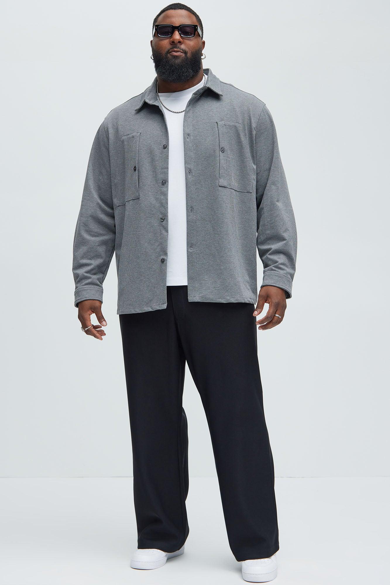 What U Need Stripe Button Up Shirt - Black/combo Product Image