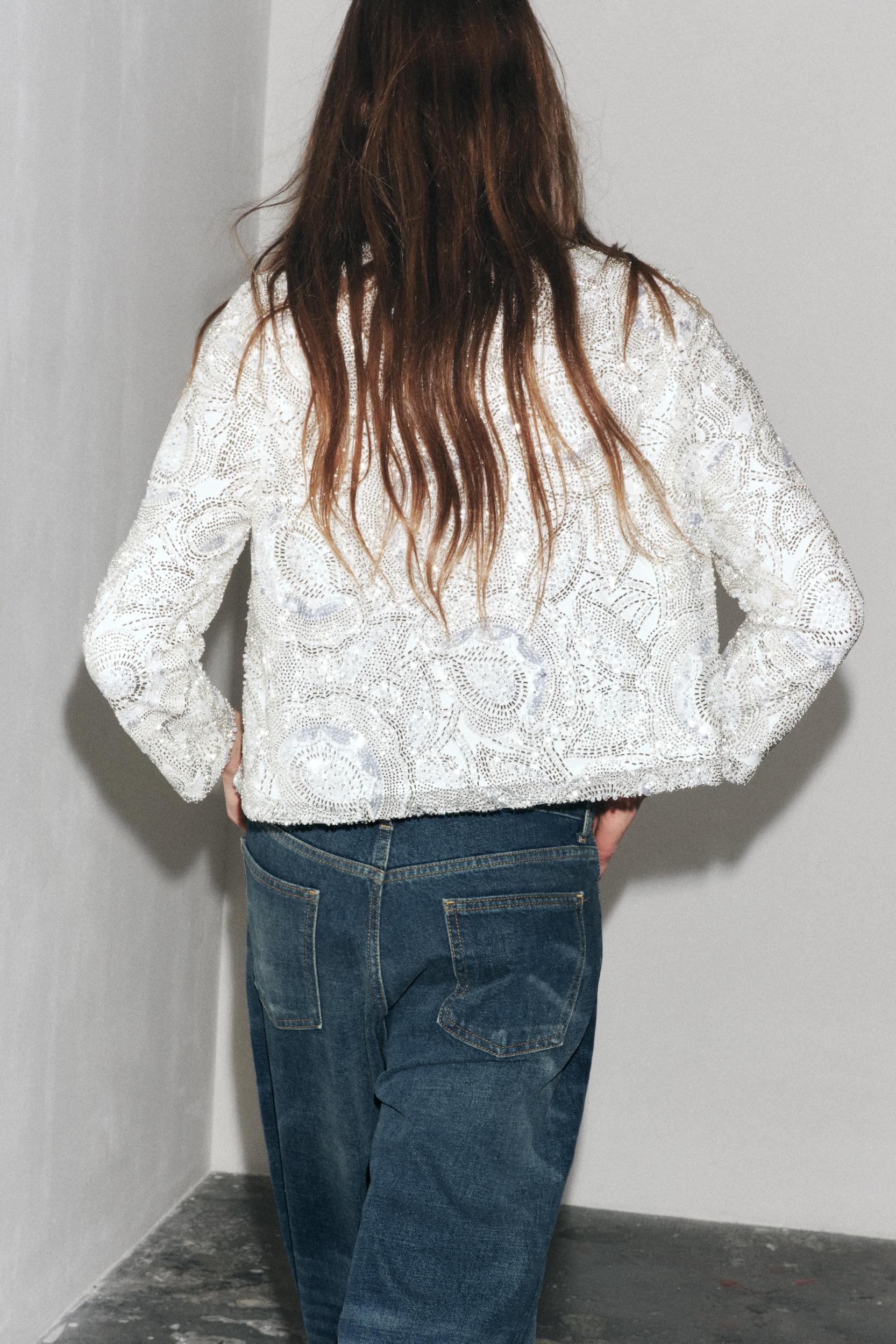 SEQUIN KNIT CARDIGAN Product Image