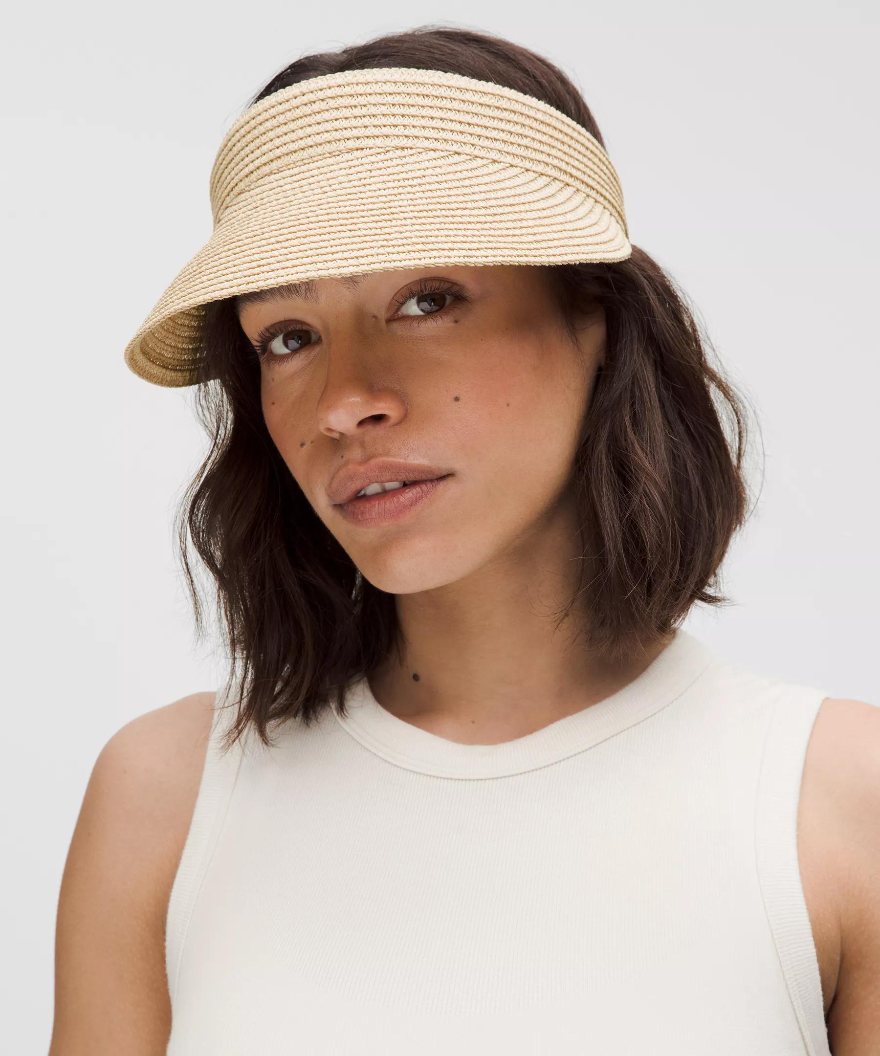 Women's Paper Straw Removable Sweatband Visor Product Image