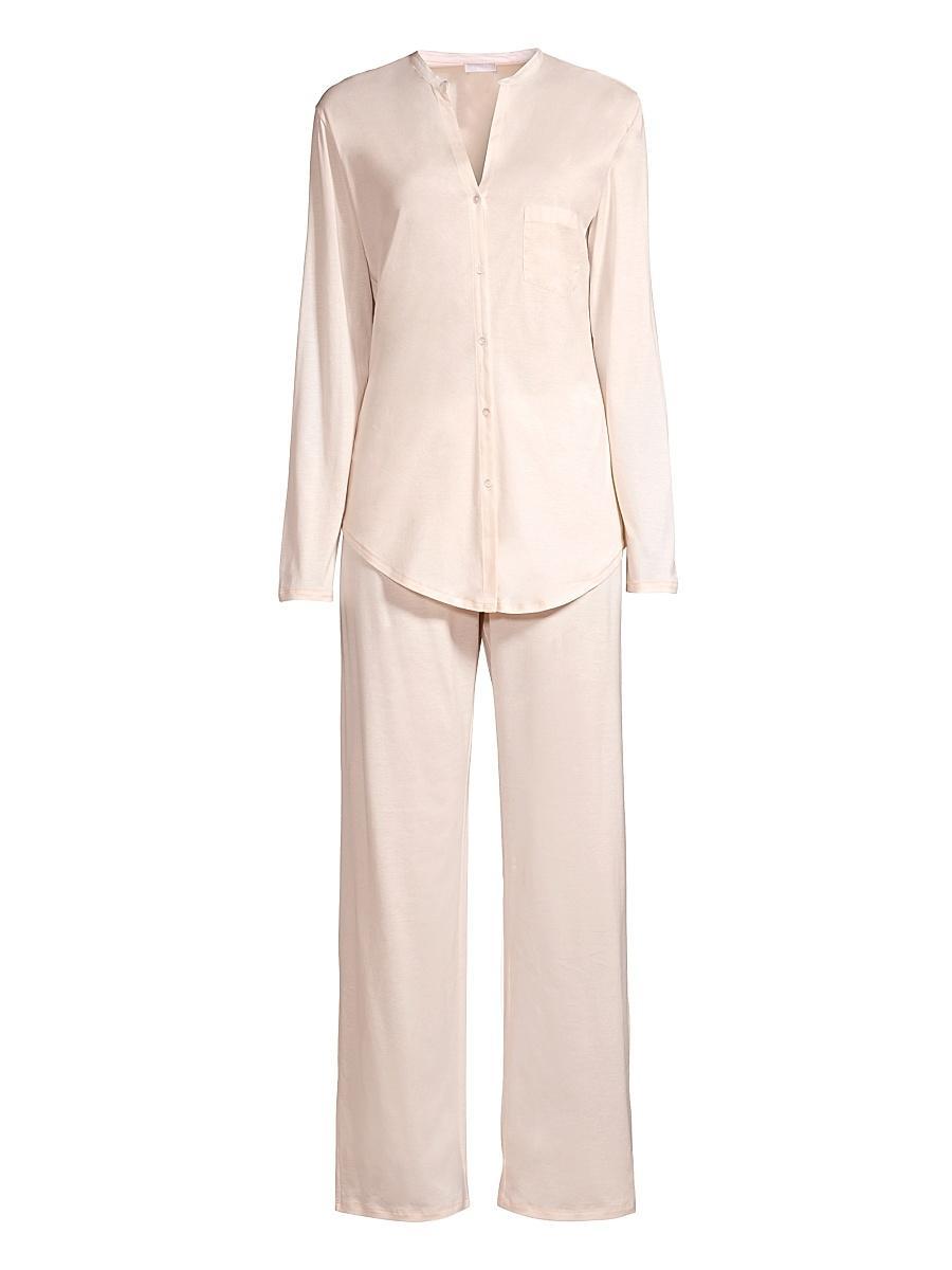Womens 2-Piece Button-Front Long Pajama Set Product Image