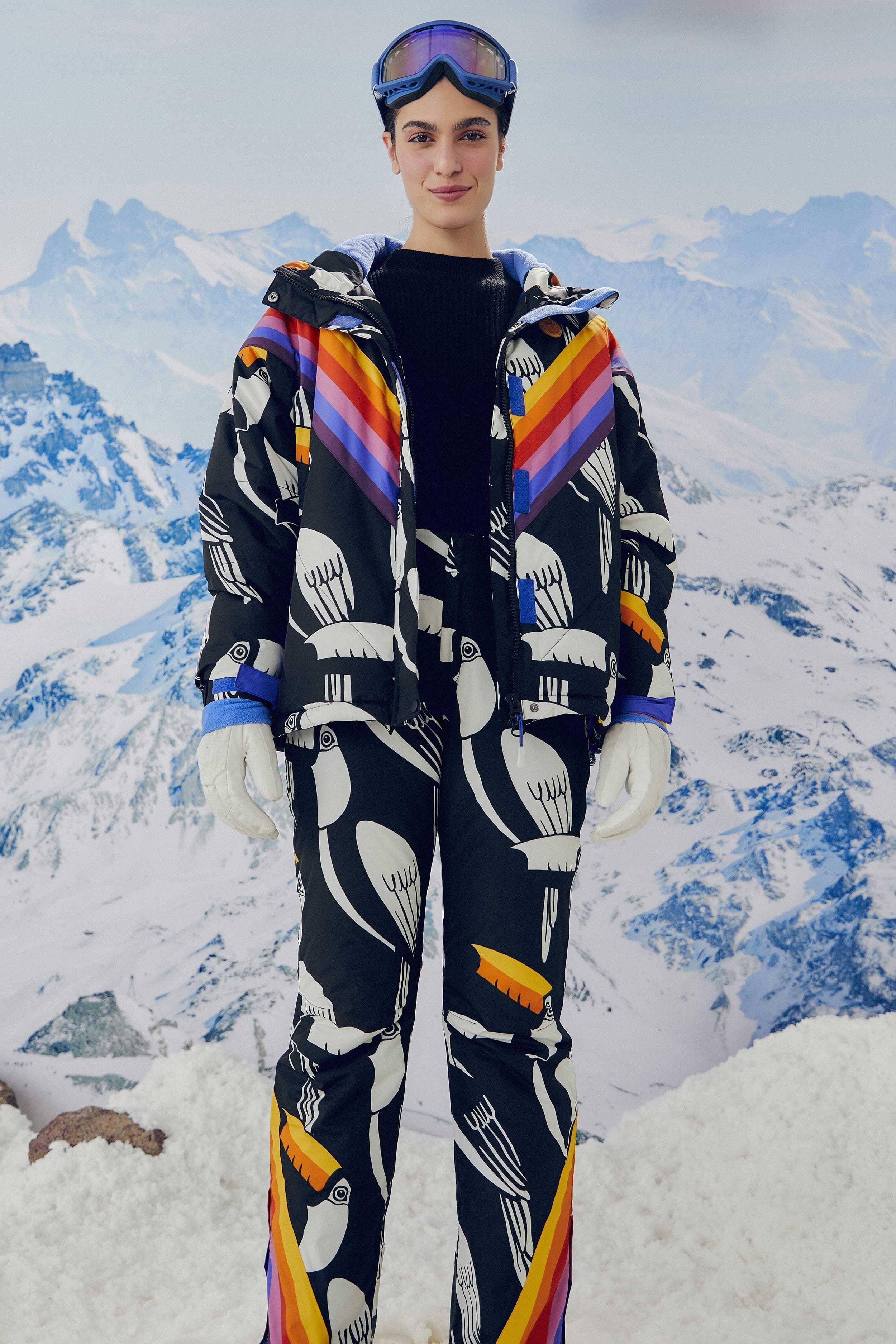 Black Graphic Toucans Ski Pants Product Image