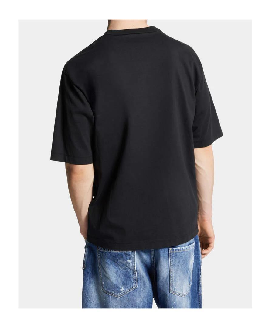 DSQUARED2 Loose Fit Cotton Logo T-shirt In Black Product Image