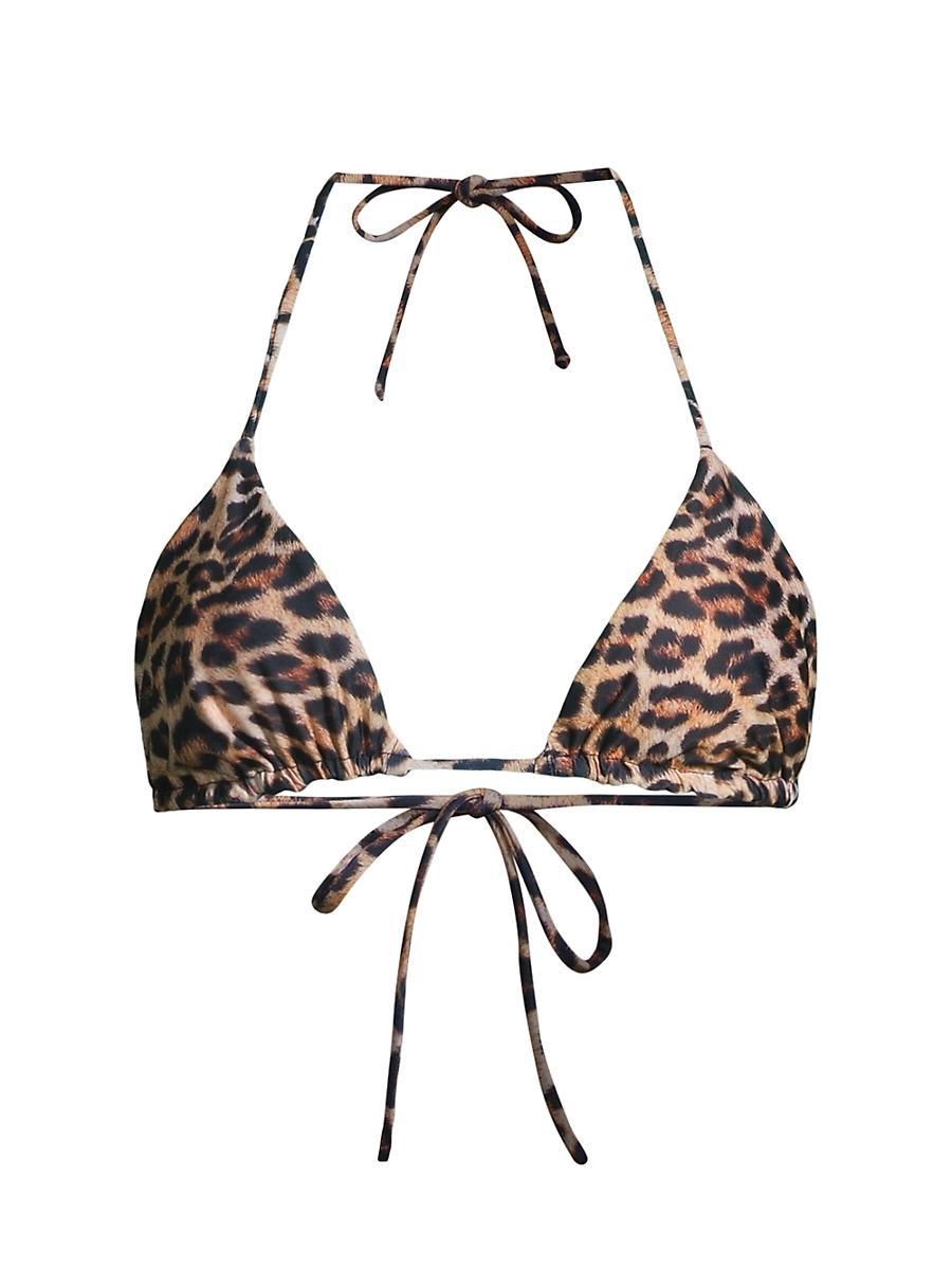 Womens Fifi Leopard Print Triangle Bikini Top Product Image