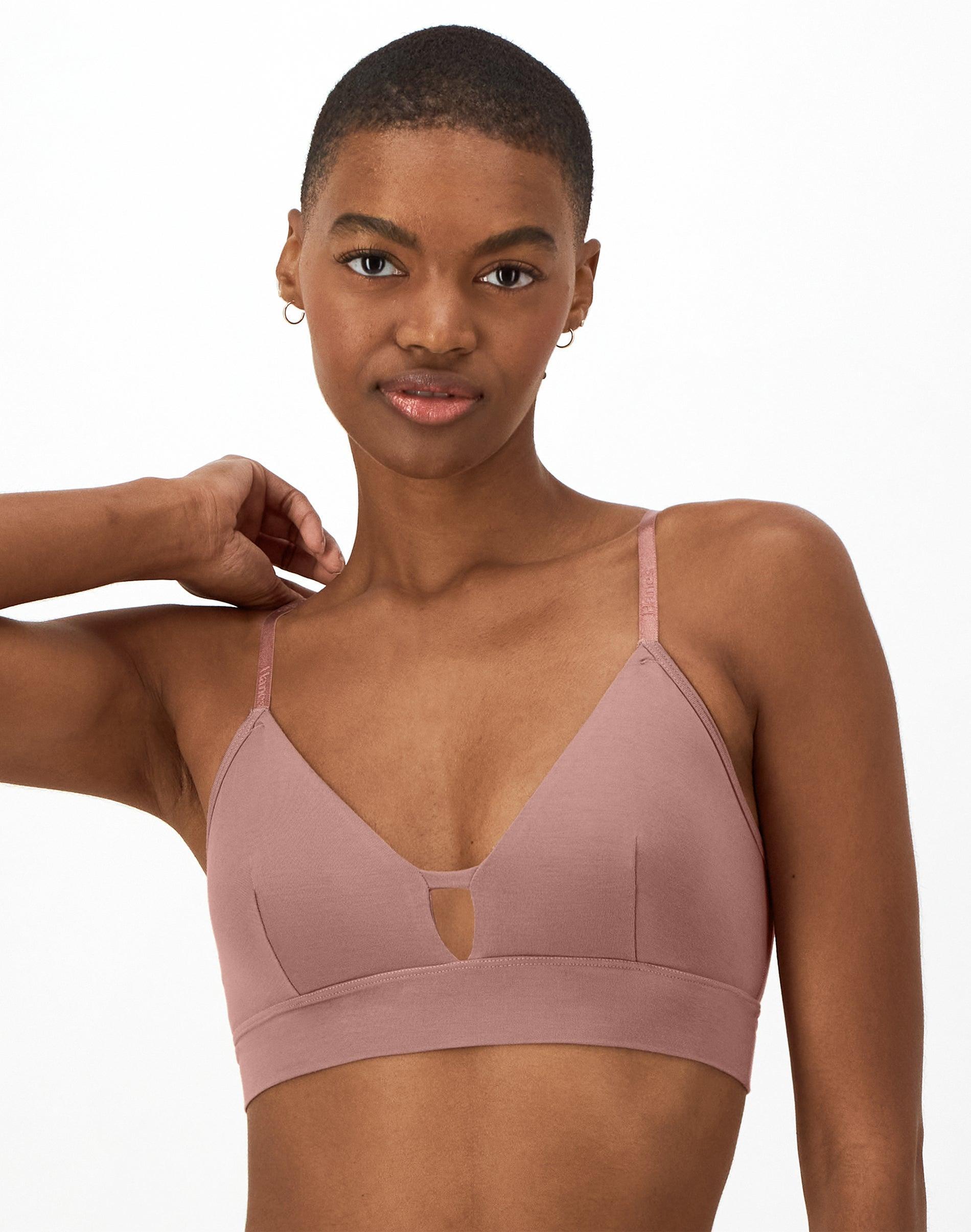 Hanes Originals Womens SuperSoft Longline Triangle Bralette Earthen Tan XL Product Image