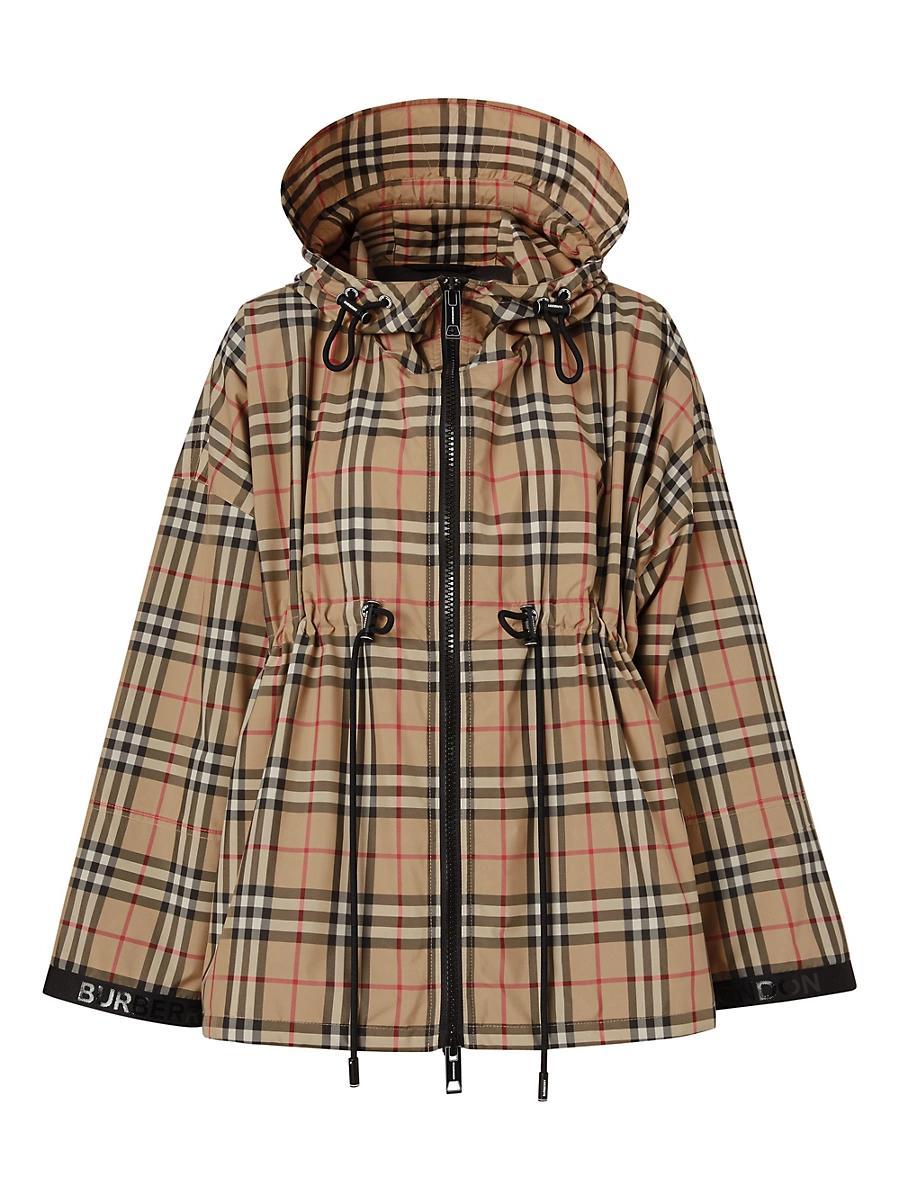 Womens Bacton Hooded Check Logo Coat Product Image