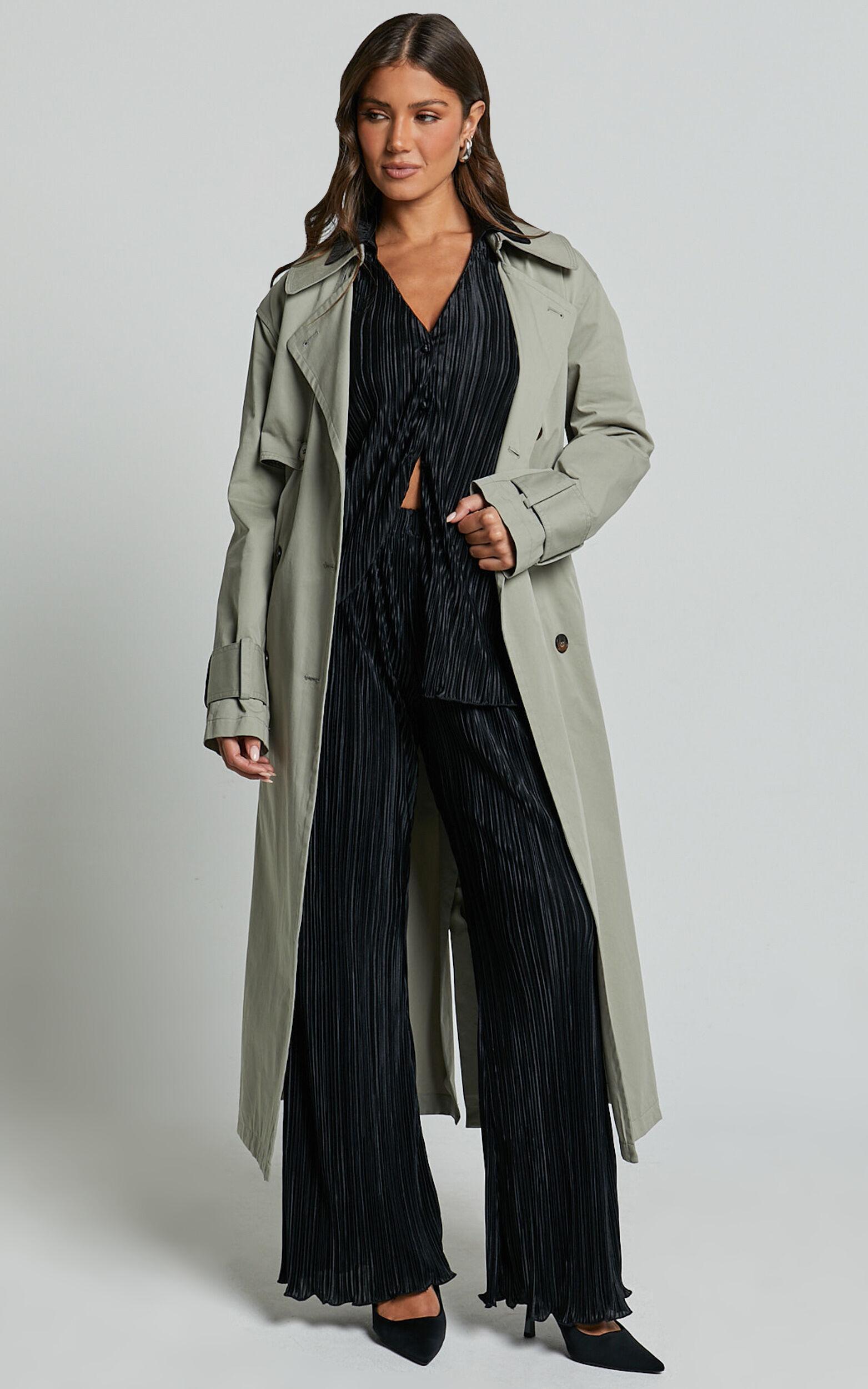 Beca Pants - High Waisted Plisse Flared Pants in Black Product Image