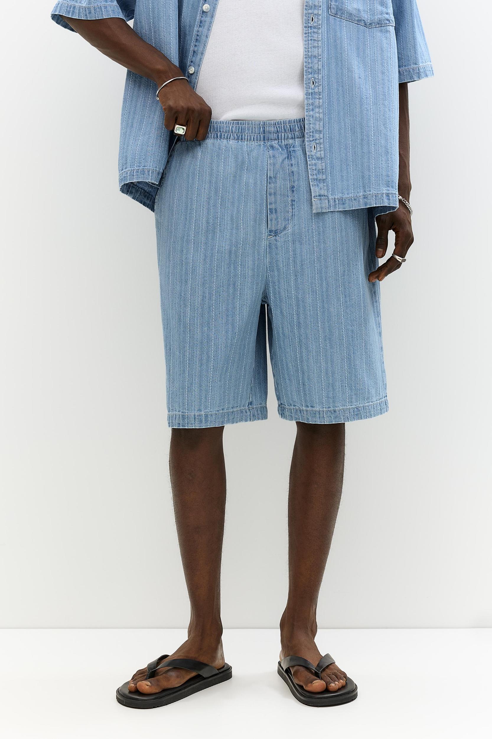 Jacquard denim Bermuda shorts Product Image