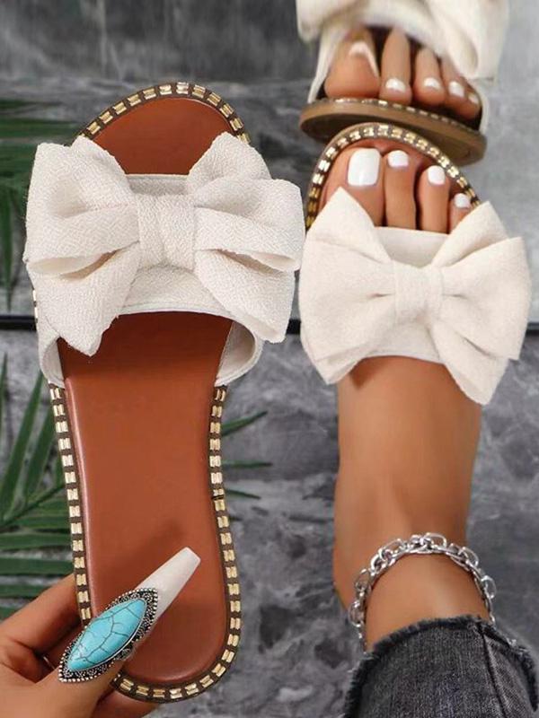 Bowknot Open Toe Split-Joint Slippers Product Image