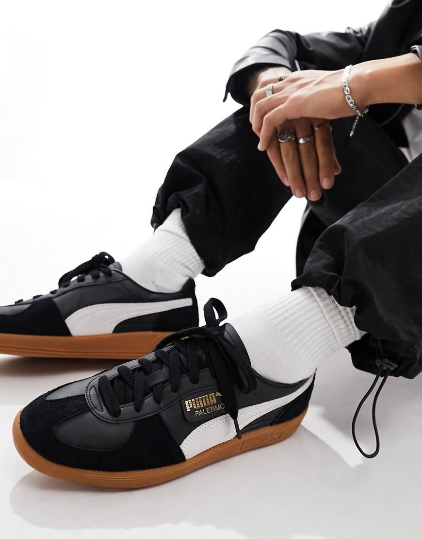 Mens PUMA Palermo Athletic Shoe - Black / Feather Gray / Gum Product Image