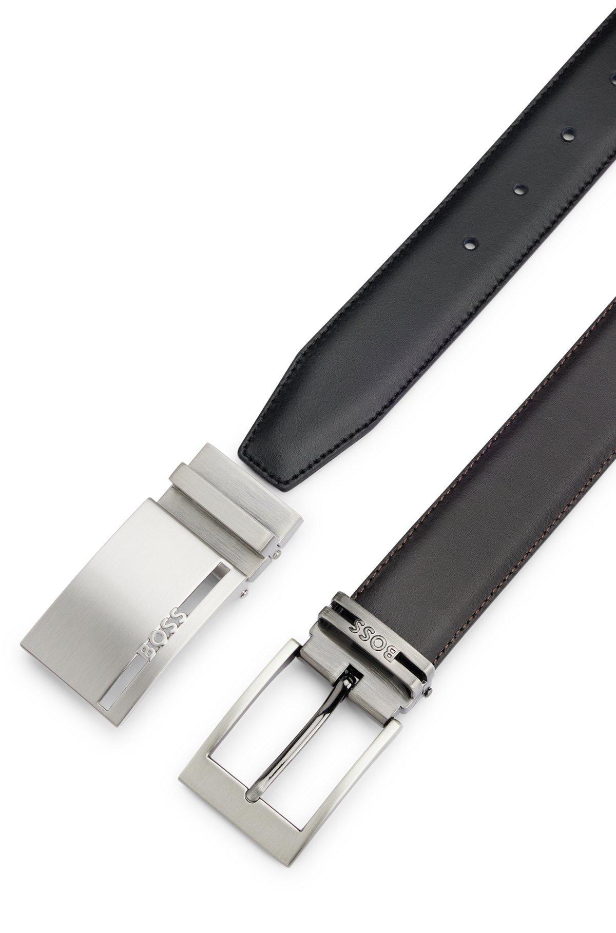 Italian-leather reversible belt with branded keeper Product Image