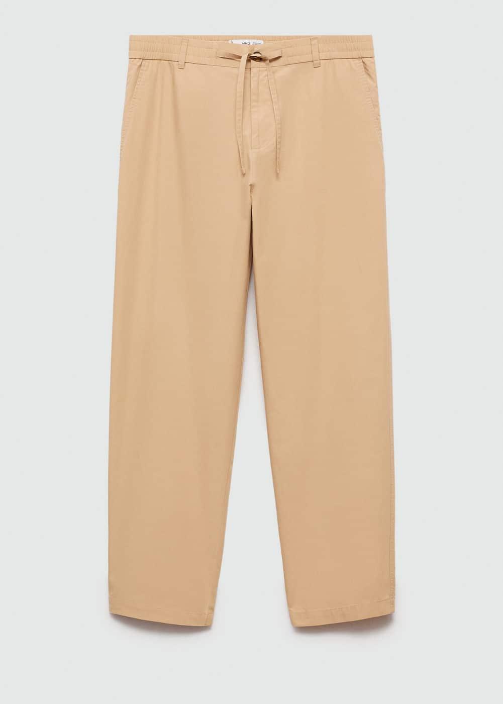 Mango Mens Drawstring Cotton Trousers Product Image