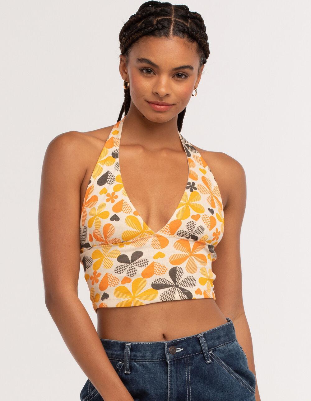 RSQ Womens Floral Retro Halter Top Product Image