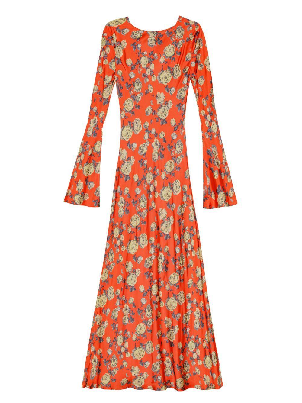 floral-print satin maxi dress Product Image