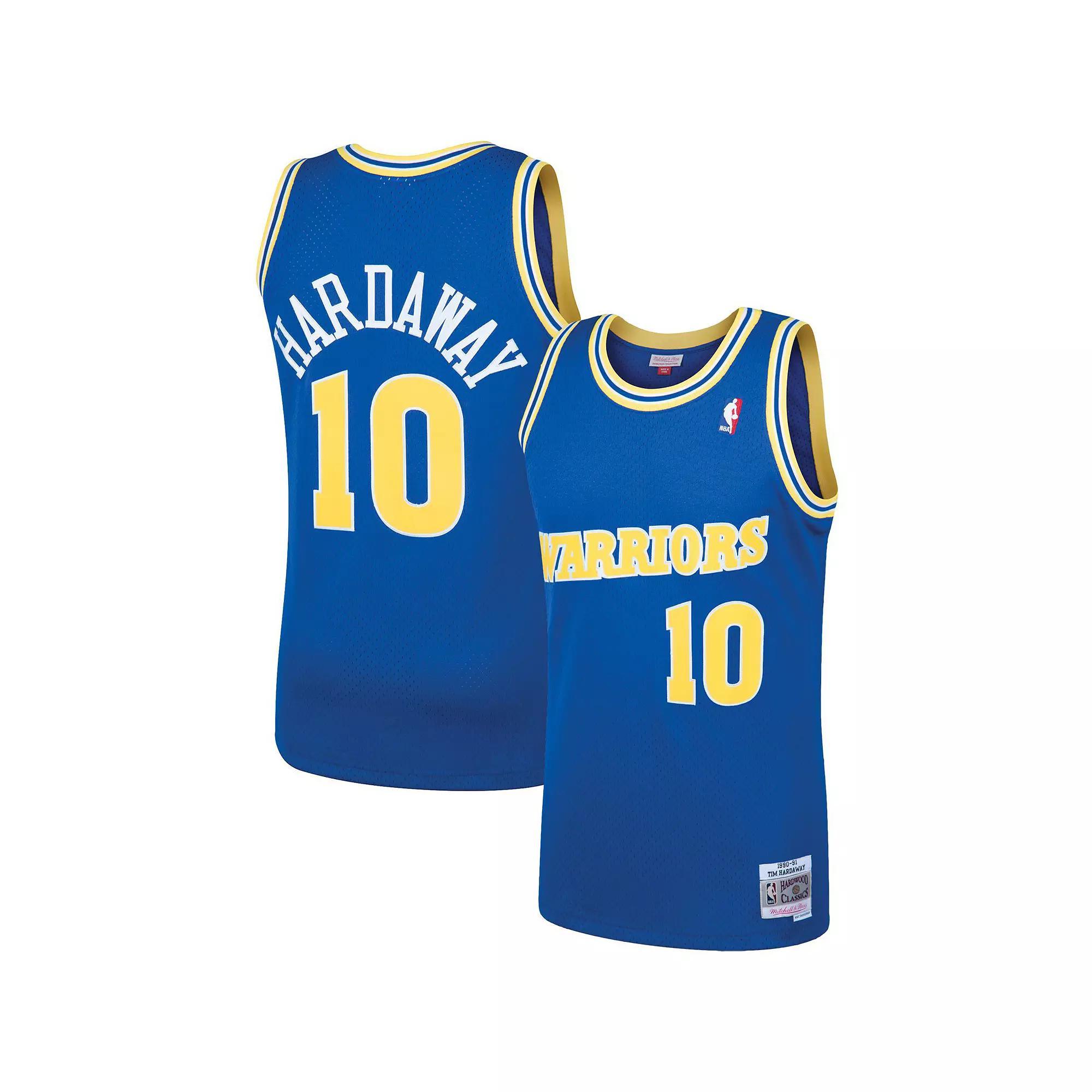 Men's Mitchell & Ness Tim Hardaway Royal Golden State Warriors Hardwood Classics Swingman Jersey, Size: XL, Blue Product Image