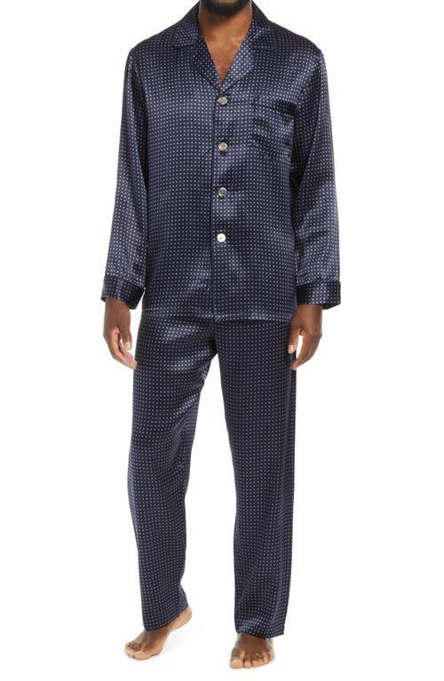 Mens Silk Dot Pajama Set Product Image