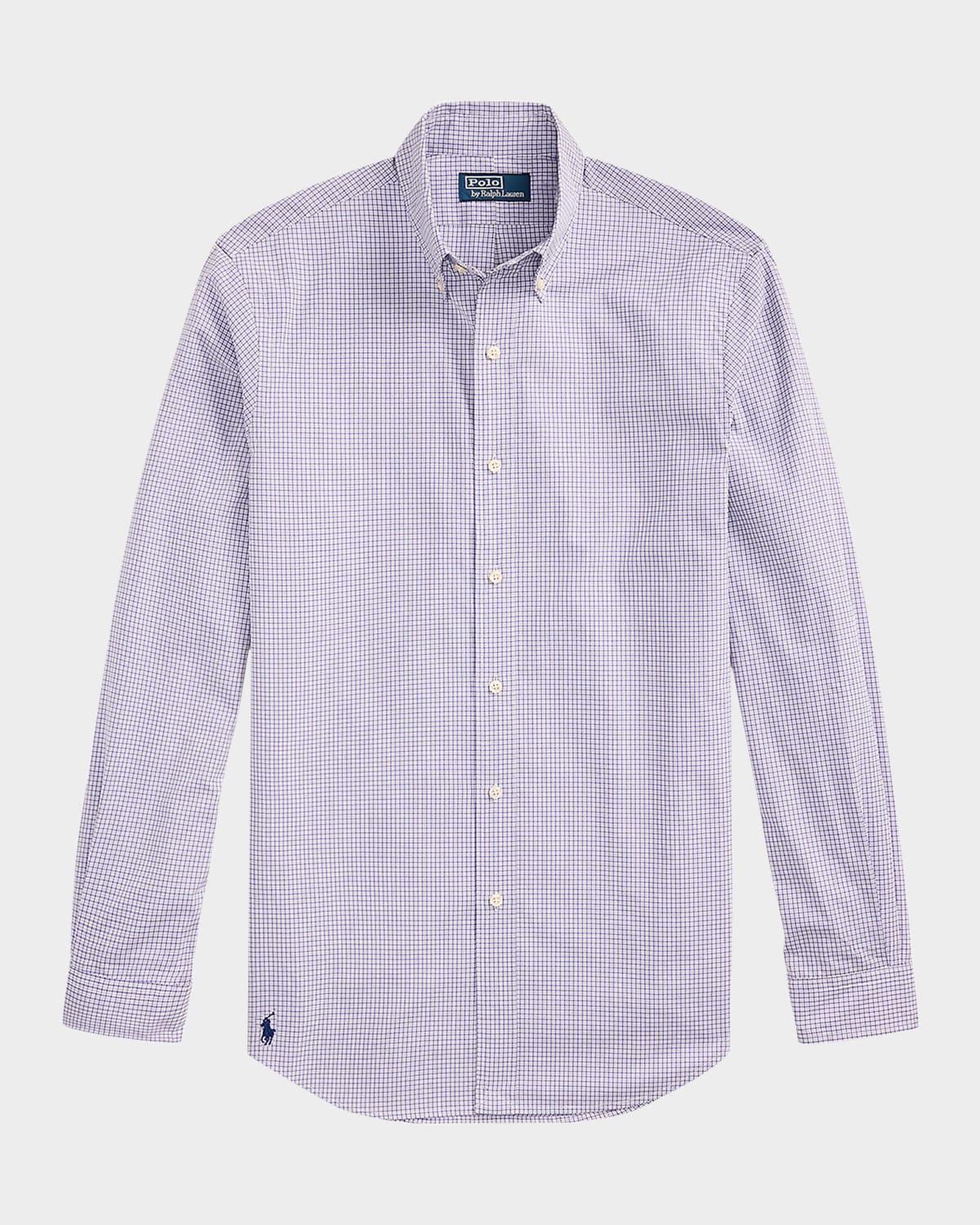 Men's Classic-Fit Check Poplin Sport Shirt Product Image