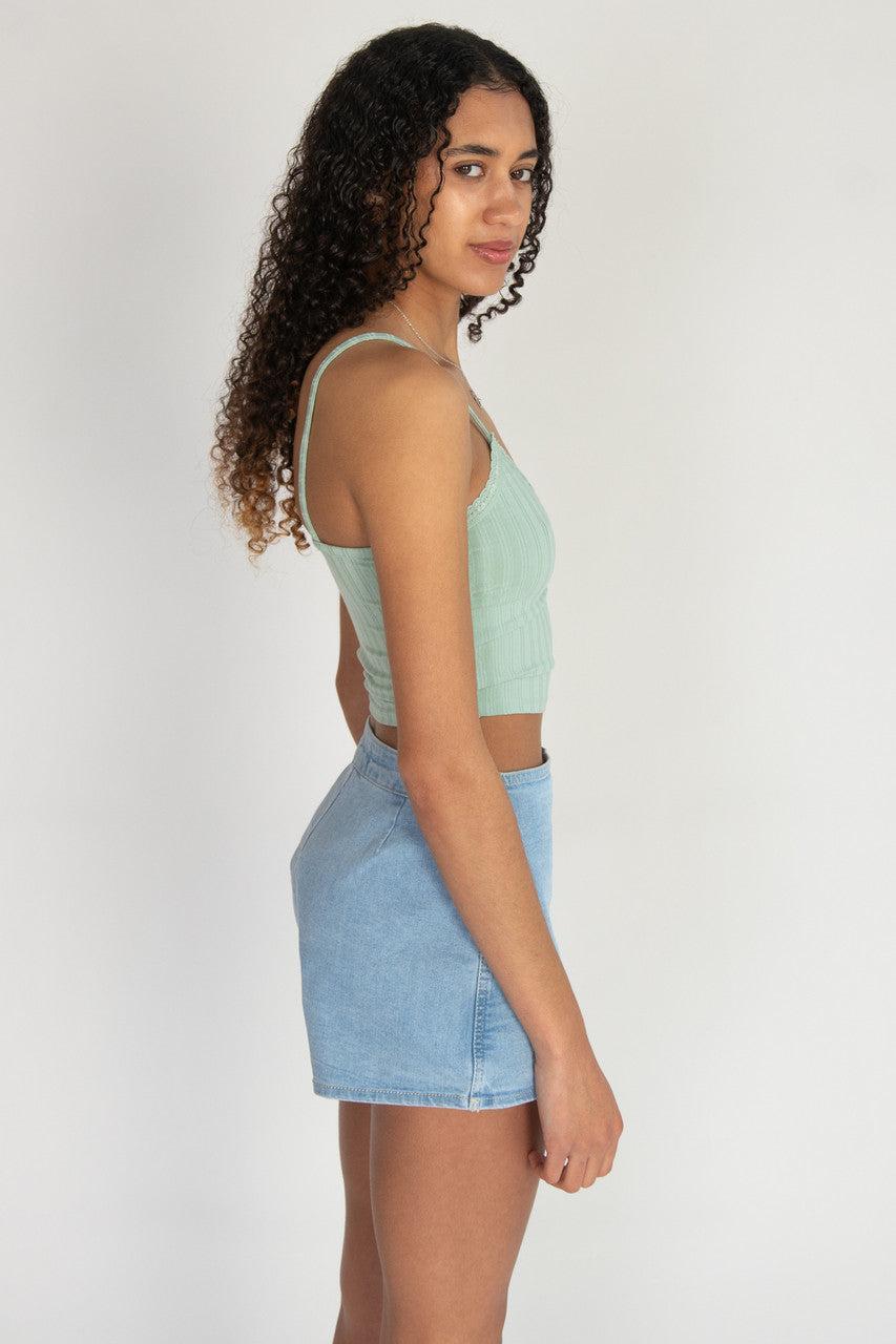 Lace Trim Stripe Cami Product Image