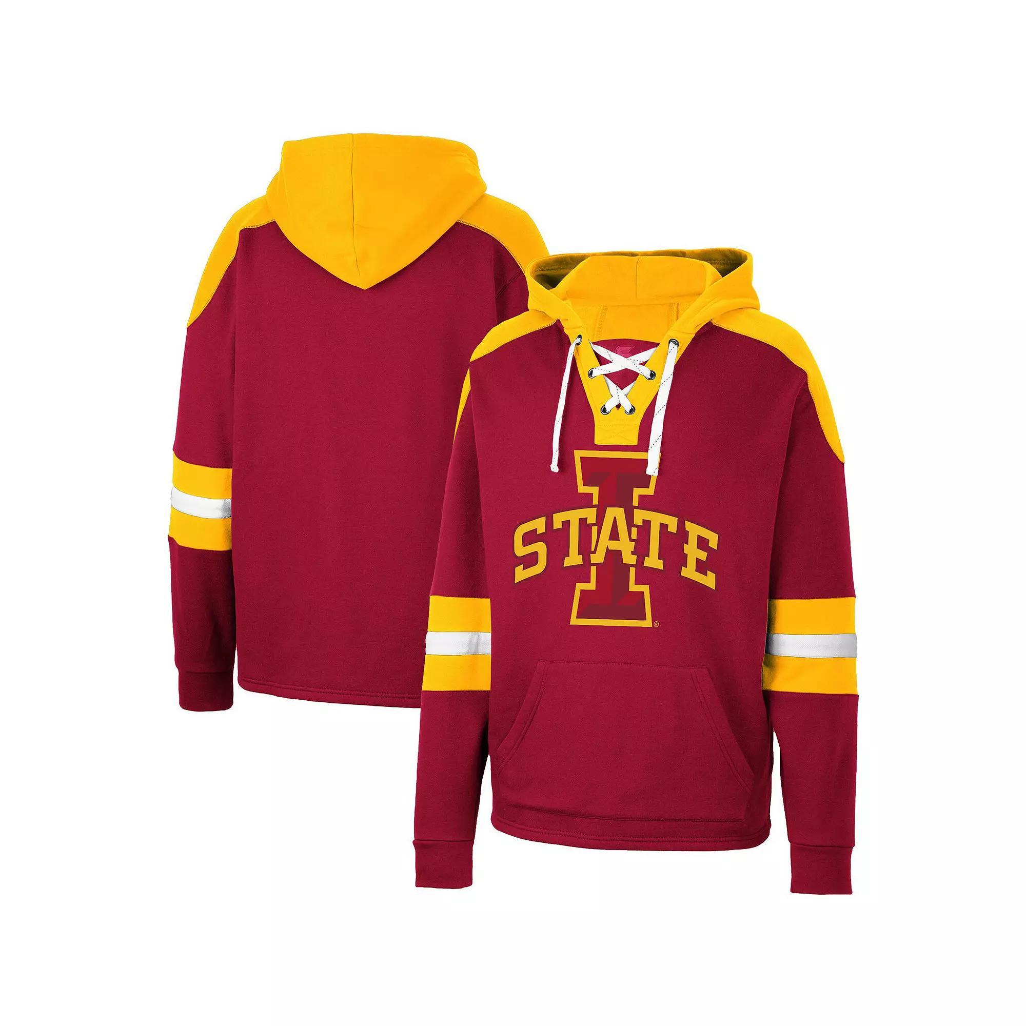 Men's Colosseum Cardinal Iowa State Cyclones Lace-Up 4.0 Pullover Hoodie, Size: Medium, Red Product Image