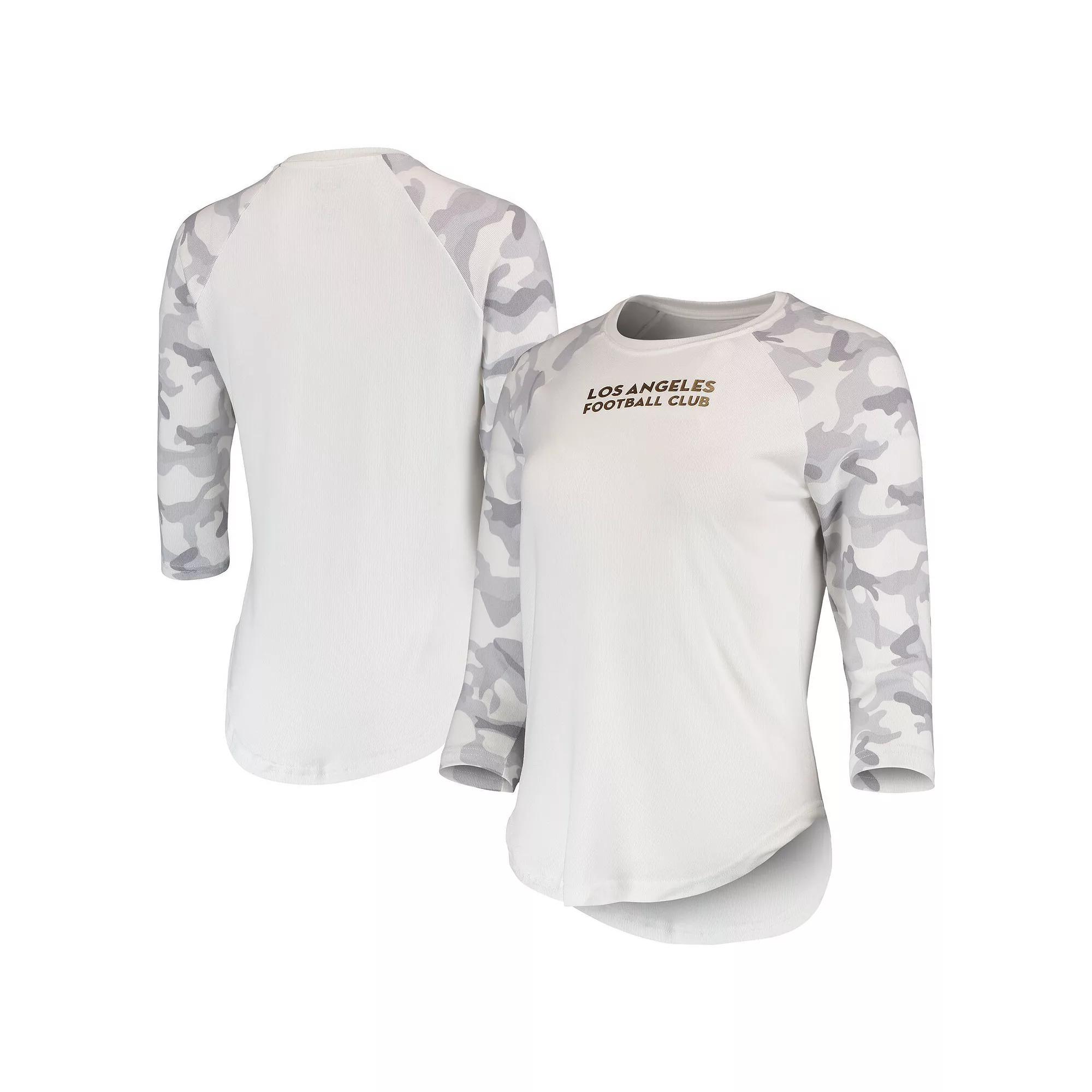 Women's Concepts Sport White/Gray LAFC Composite 3/4-Sleeve Raglan Top,  Product Image