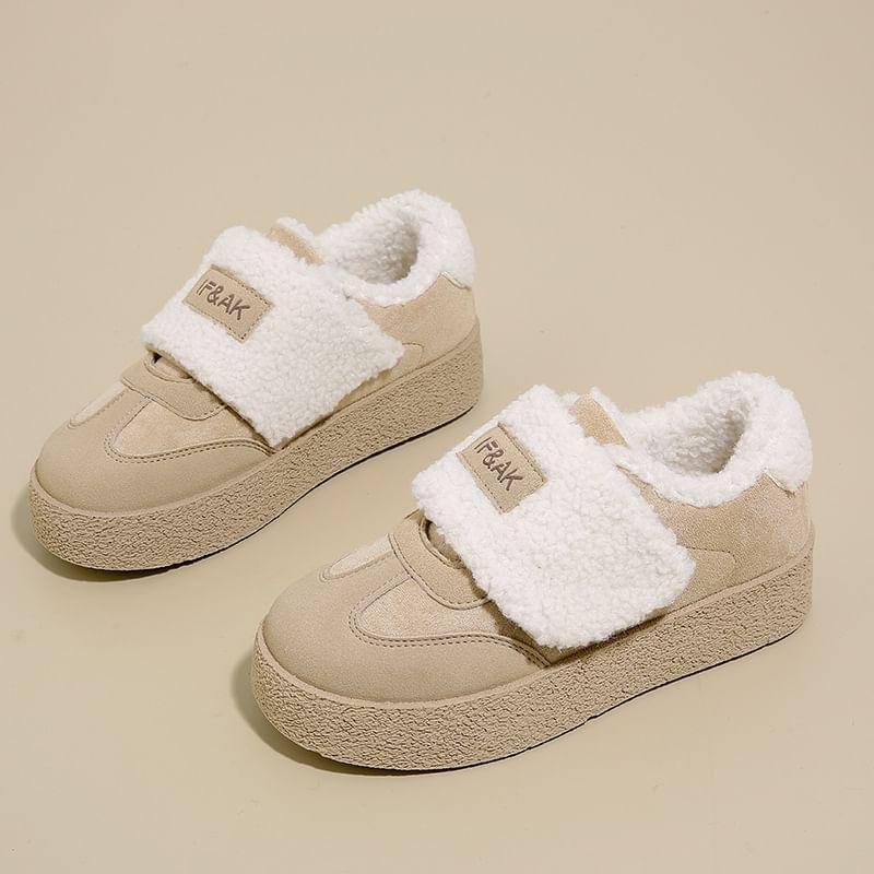 Platform Panel Fleece Sneakers Product Image