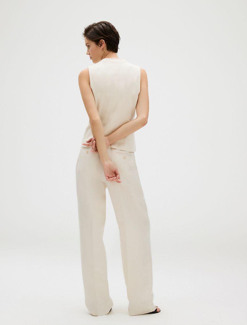 Linen Blend Pleated Pants Product Image