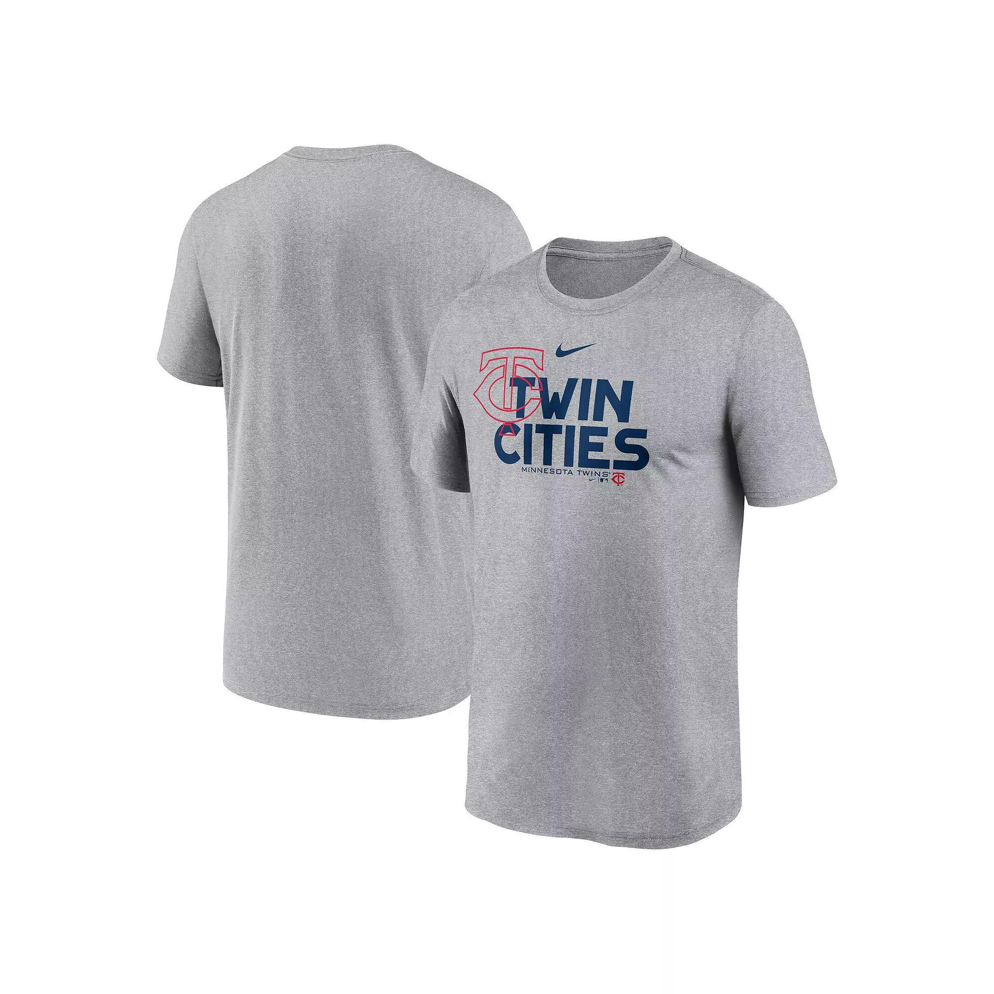 Men's Nike Heathered Charcoal Minnesota Twins Local Rep Legend Performance T-Shirt, Size: Small Product Image