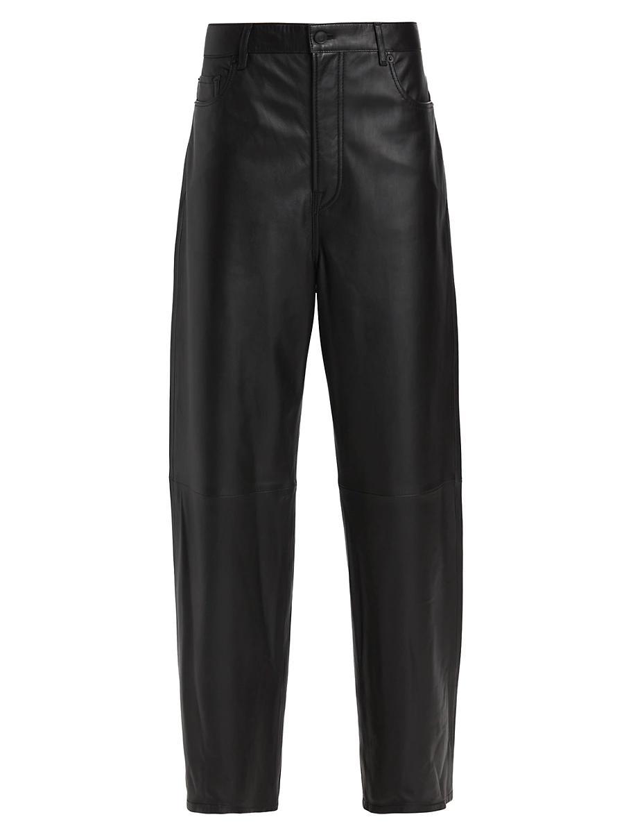 Womens Leather Wide-Leg Pants Product Image