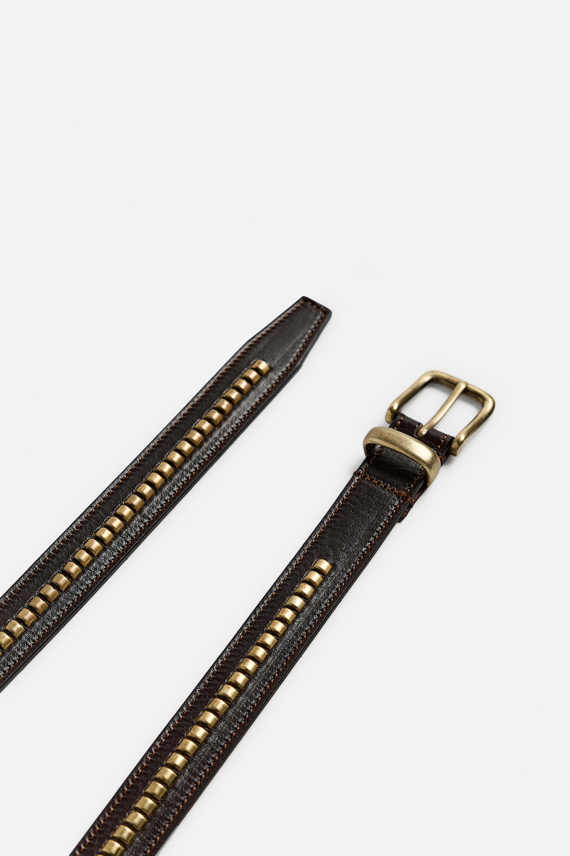 STUDDED LEATHER BELT Product Image