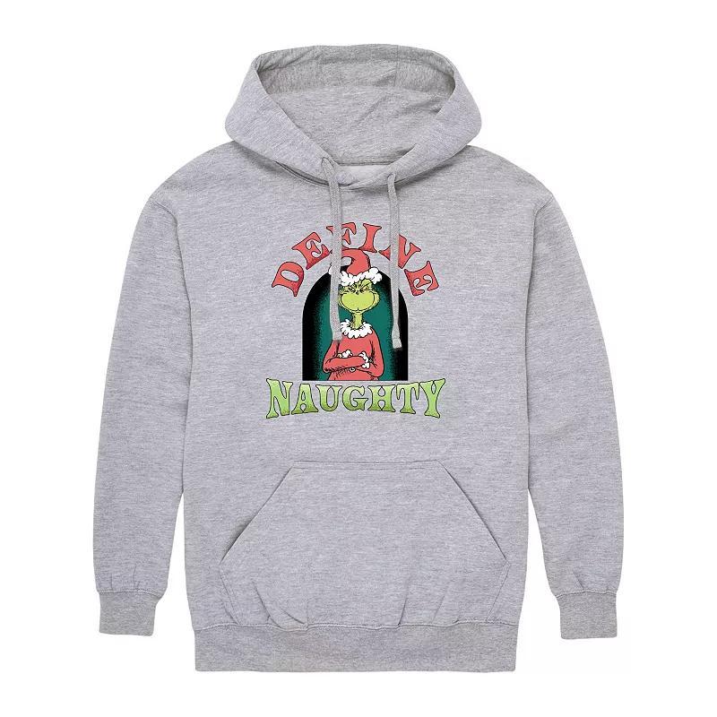 Men's Dr. Seuss Grinch Define Naughty Graphic Hoodie, Size: Small, Grey Gray Product Image