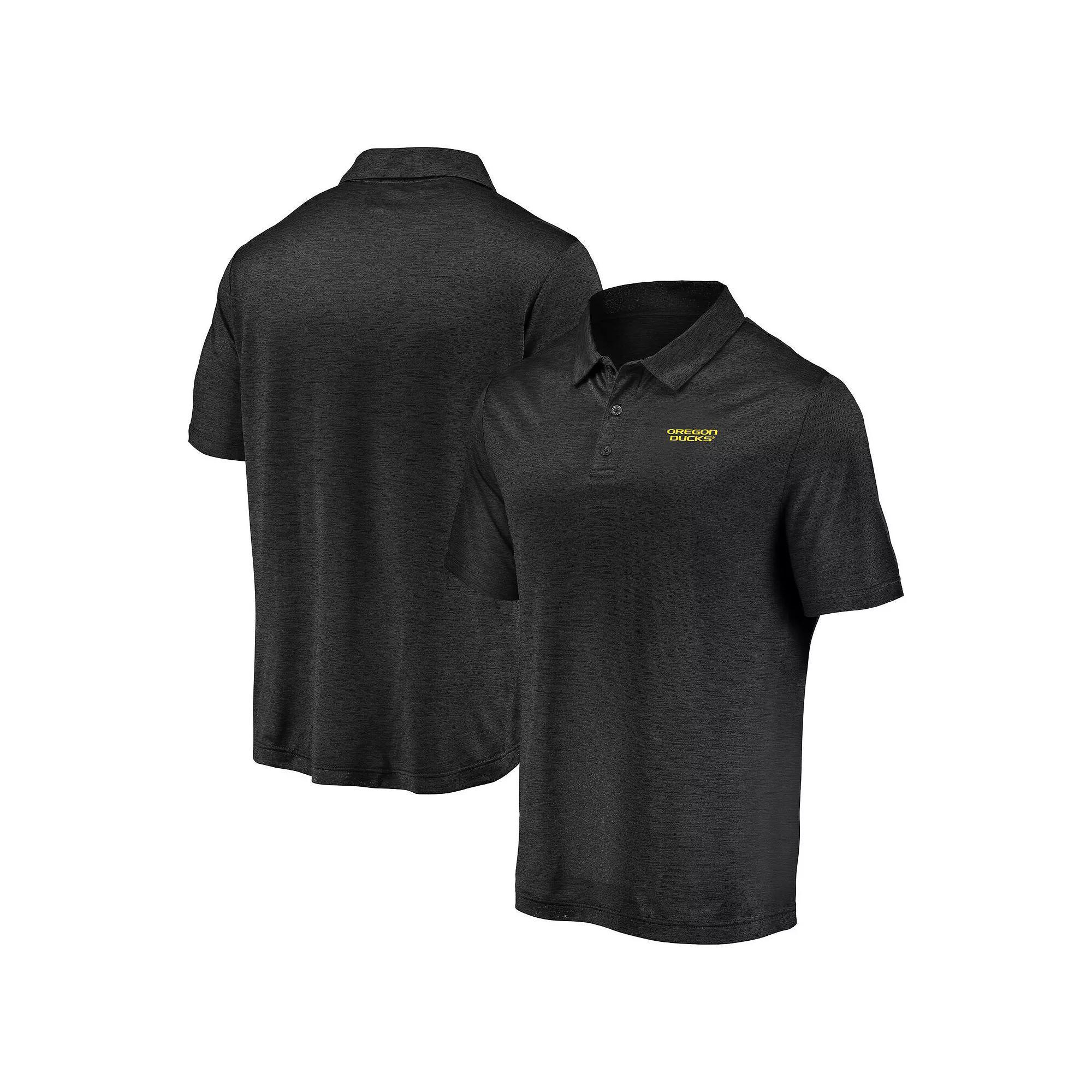 Men's Fanatics Branded Black Oregon Ducks Primary Logo Striated Polo, Size: 4XL Product Image