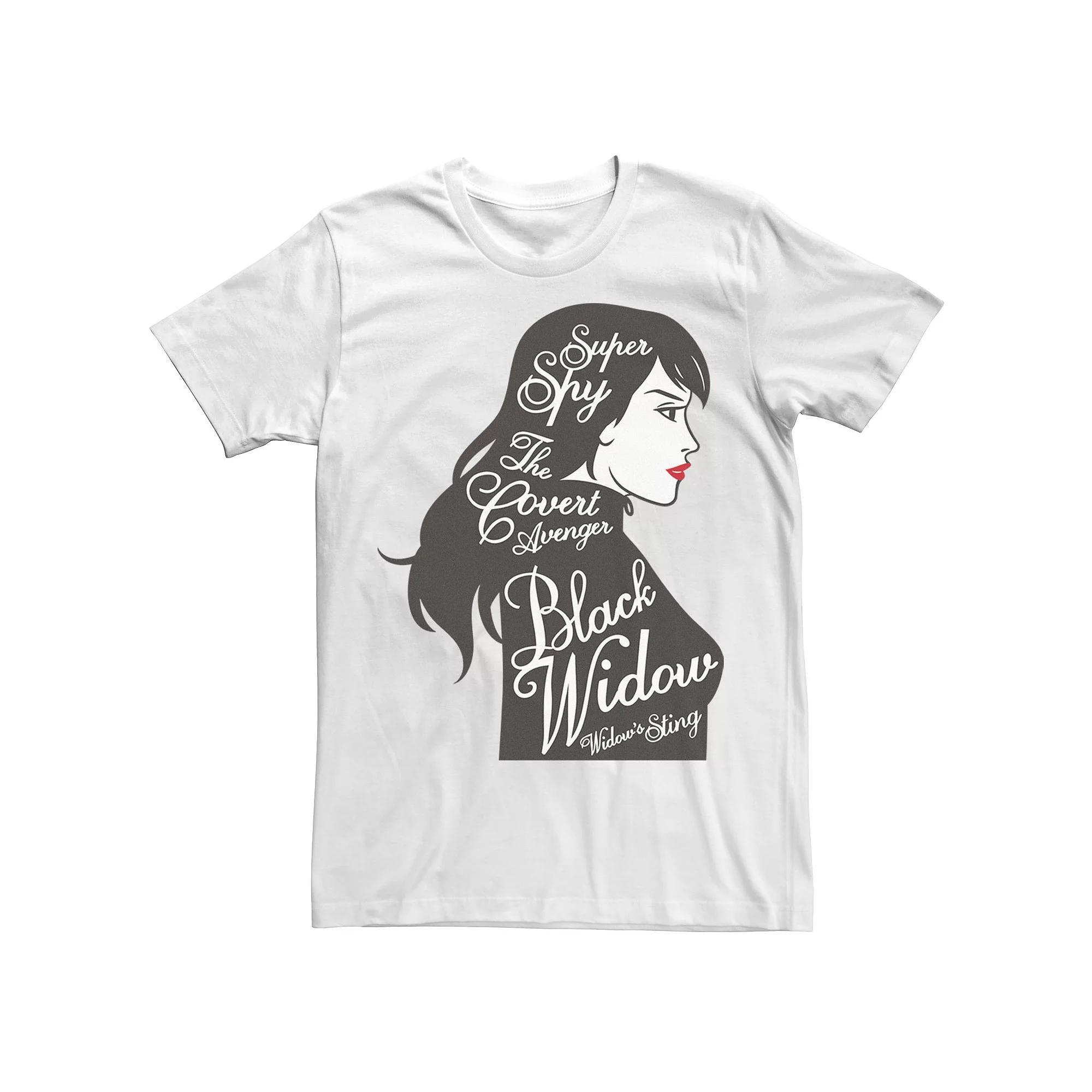 Men's Marvel Black Widow Named Side Portrait Tee, Size: 3XL, White Product Image