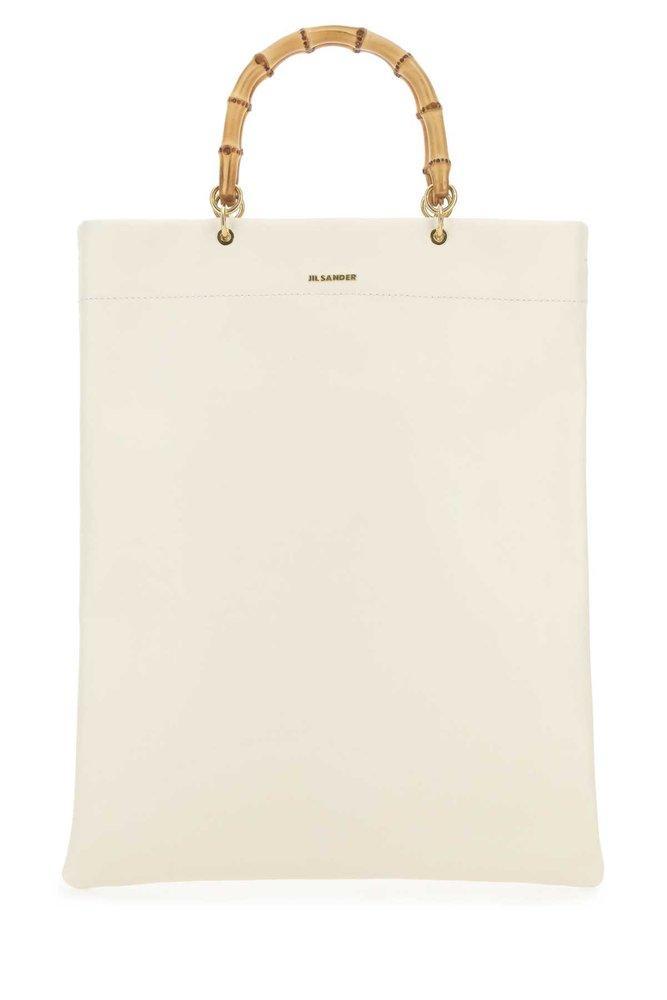 JIL SANDER Embossed Top Handle Bag In White Product Image