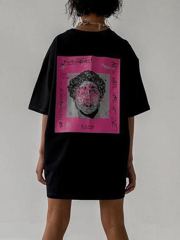 Abstract Print Oversized Short Sleeve Tee Product Image