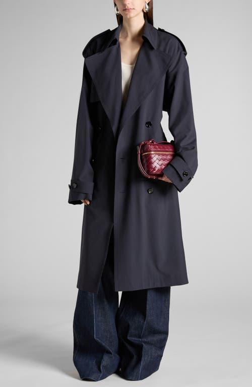 BOTTEGA VENETA Wool Gabardine Trench Coat In Blue Product Image