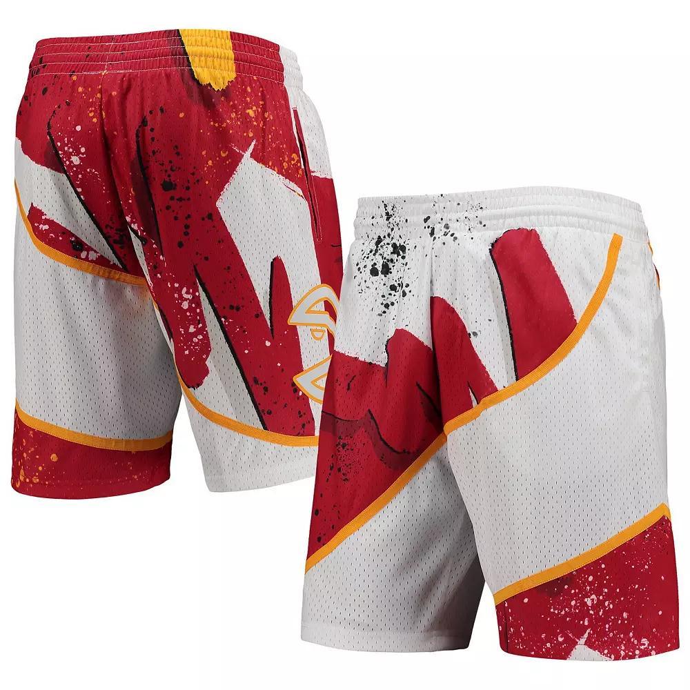 Men's Mitchell & Ness White Atlanta Hawks Hardwood Classics 1986 Hyper Hoops Swingman Shorts,  Product Image