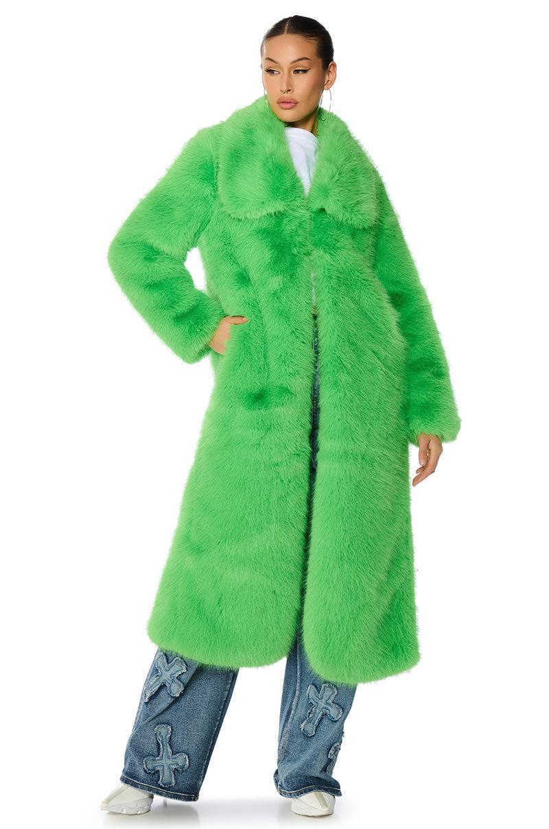 CADENCE FAUX FUR LONG JACKET Product Image