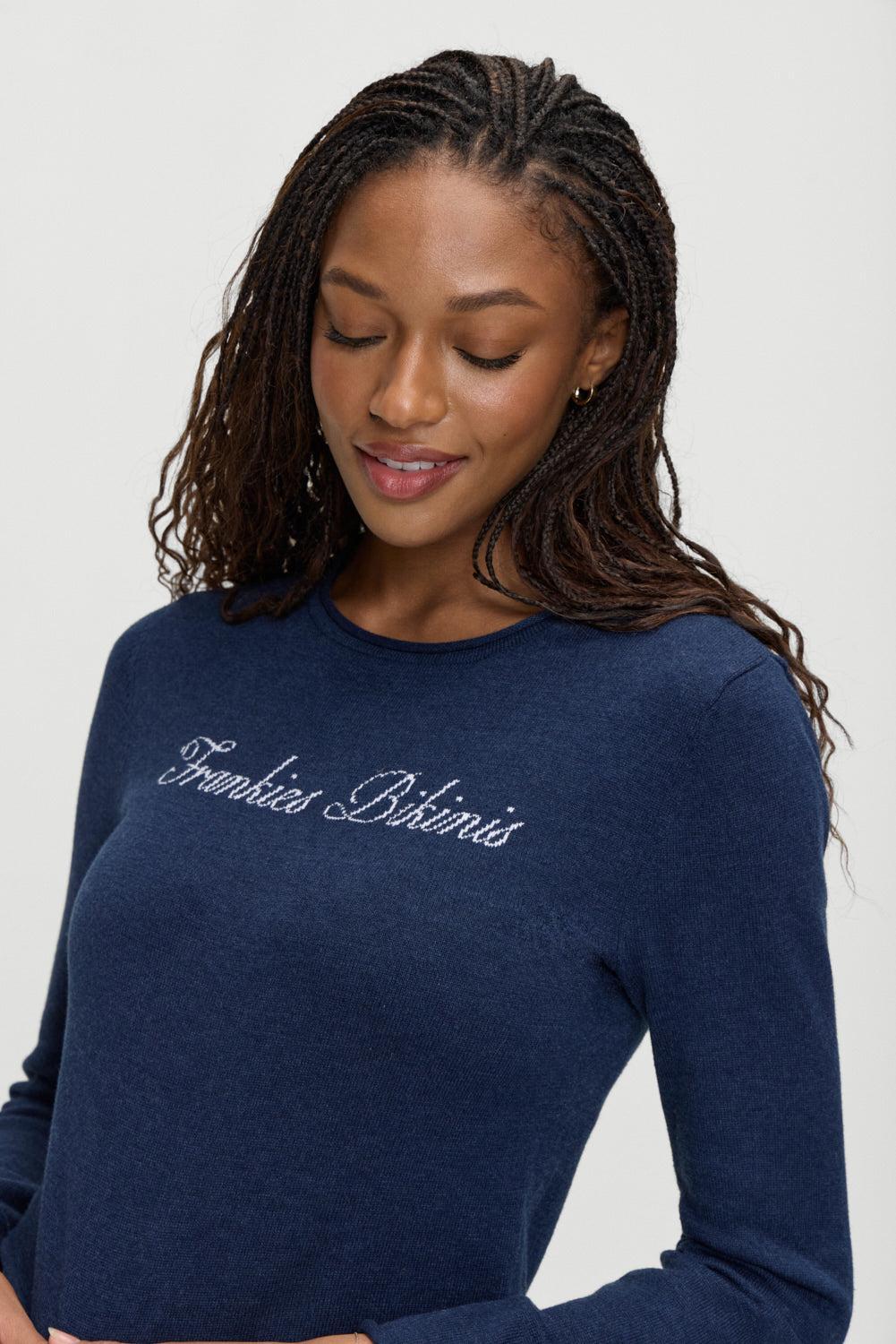 Kennedy Cotton Knit Sweater - Deep Sea Blue Product Image