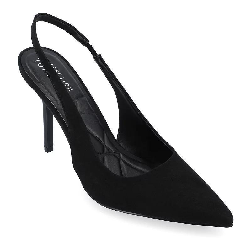 Journee Tru Comfort Foam™ Elenney Women's Slingback Heels, Size: 7 Wide, Black Product Image