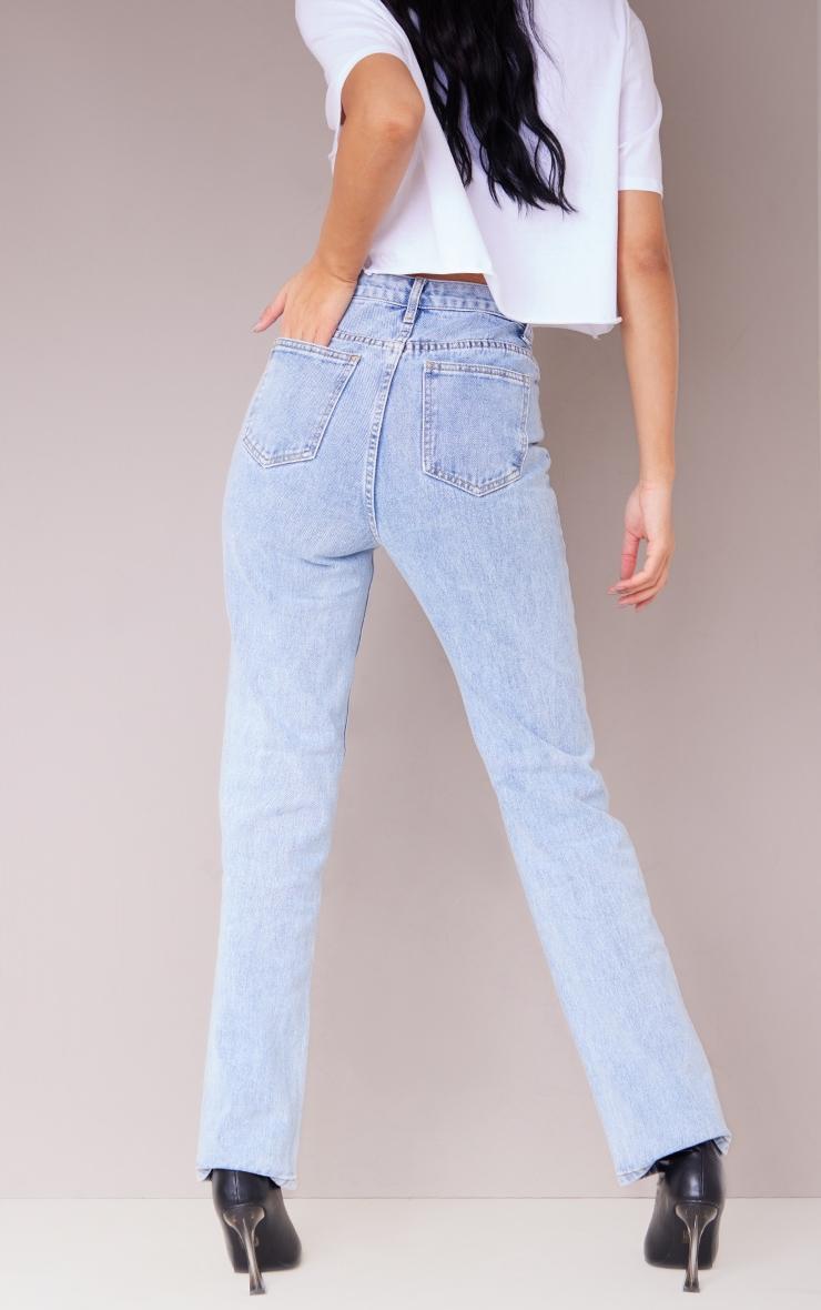 PRETTYLITTLETHING Tall Light Blue High Waist Straight Leg Jeans Product Image