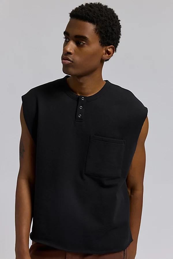 BDG Raw Cut Sleeveless Pocket Henley Tee Mens at Urban Outfitters Product Image