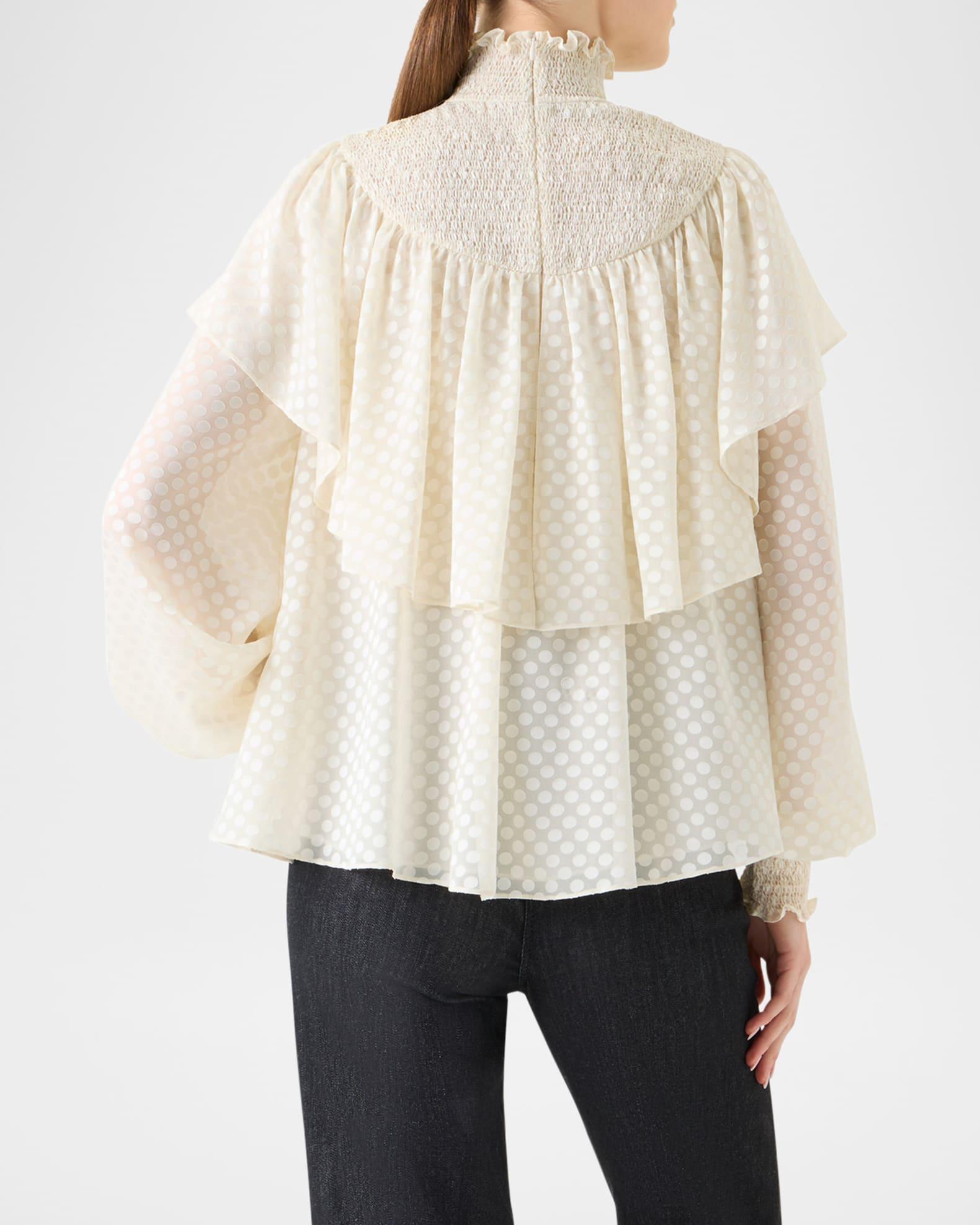 Diamond Dot Devore Flounce Blouse Product Image
