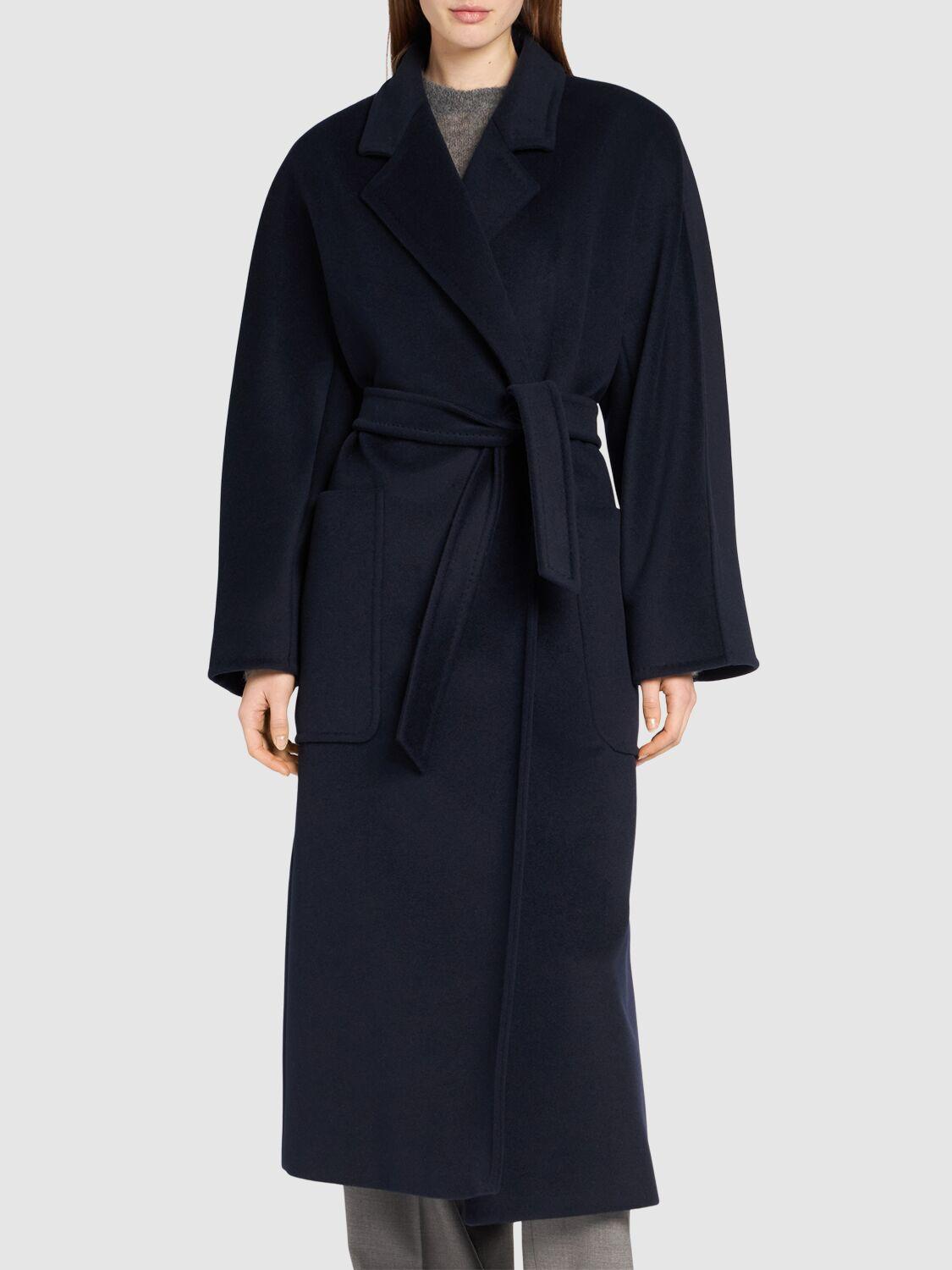 MAX MARA Locri Wool & Cashmere Long Coat In Navy Product Image