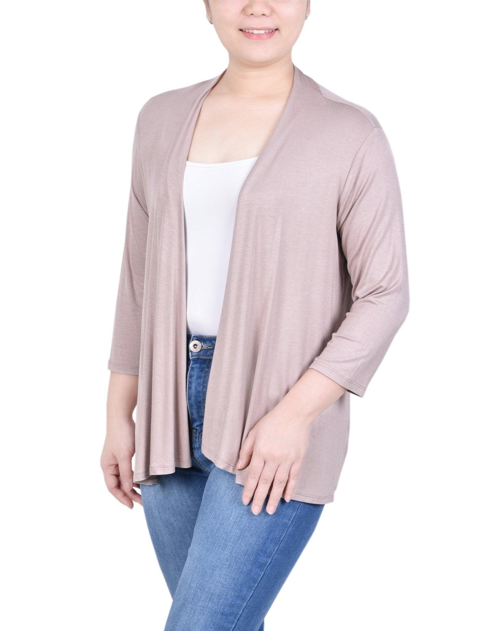Reflecting Pond 3/4 Sleeve Solid Cardigan Product Image