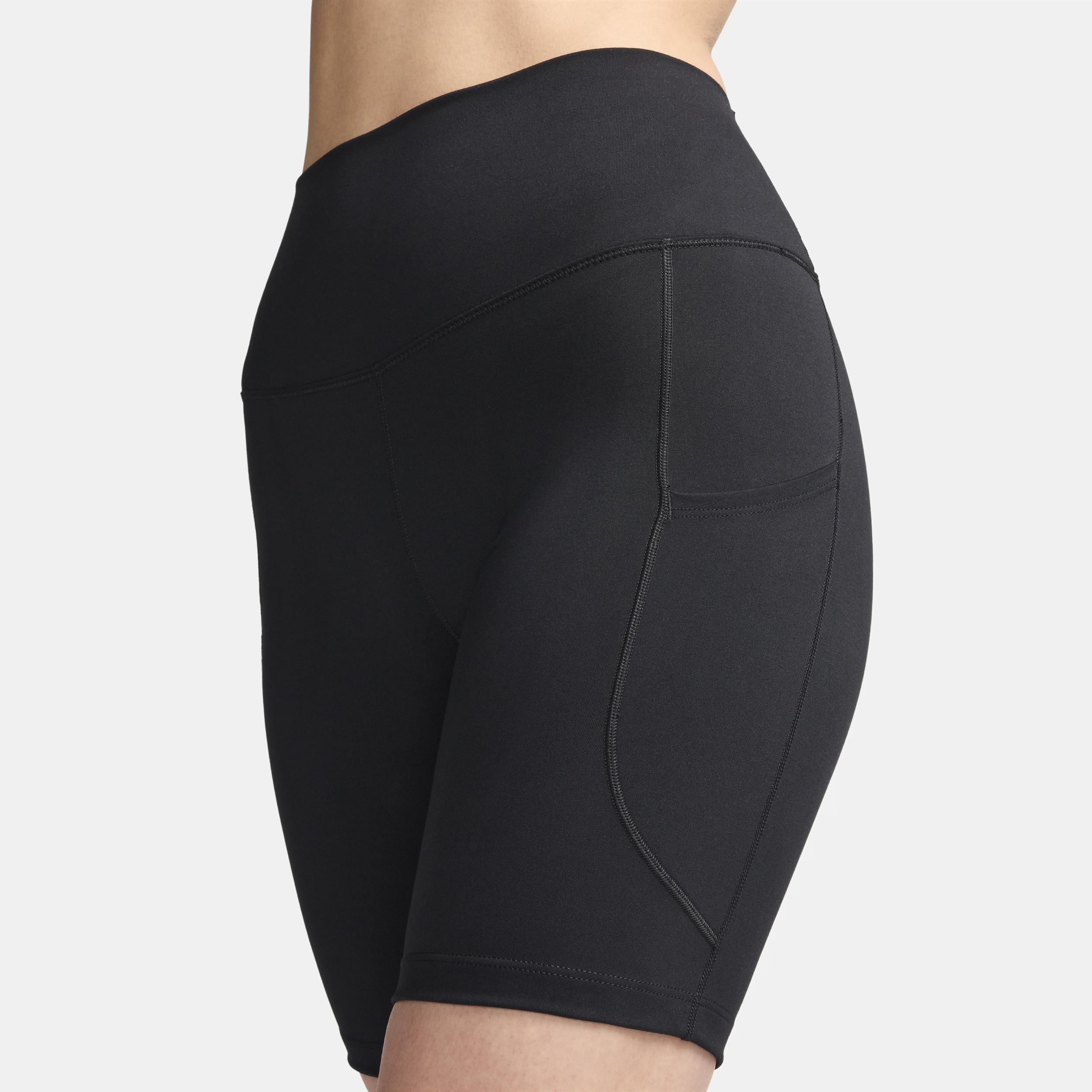 Nike Womens One High-Waisted 8 Biker Shorts with Pockets | FZ6758-010 Product Image