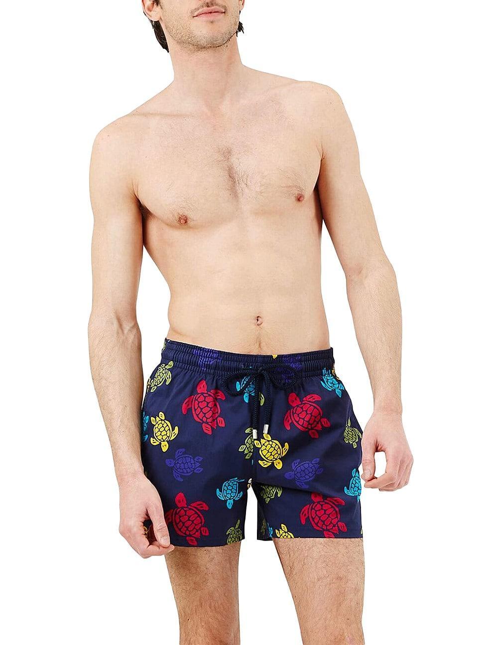 Mens Multicolor Tortoise Swim Trunks Product Image