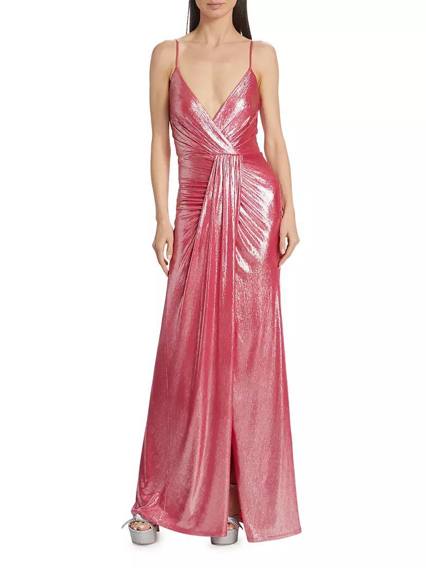 Kade Metallic Draped Gown Product Image